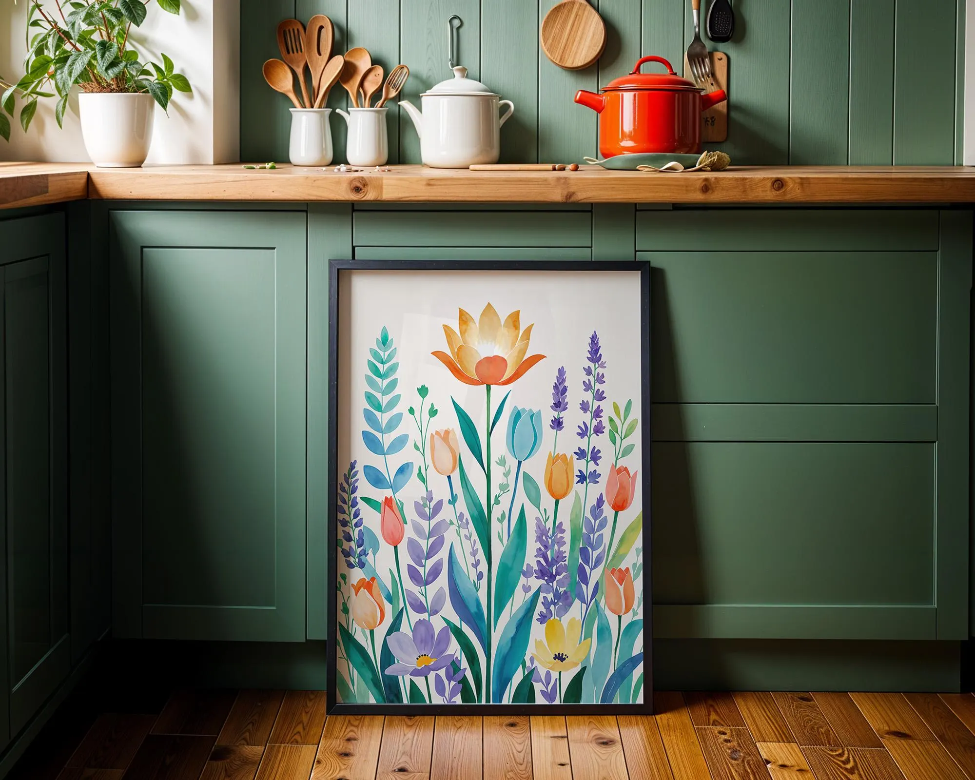 Matisse Inspired Tulip Print – Pastel Abstract Floral Wall Art | Colorful flower Print | Bedroom Decor| Room Print (Digital Download)