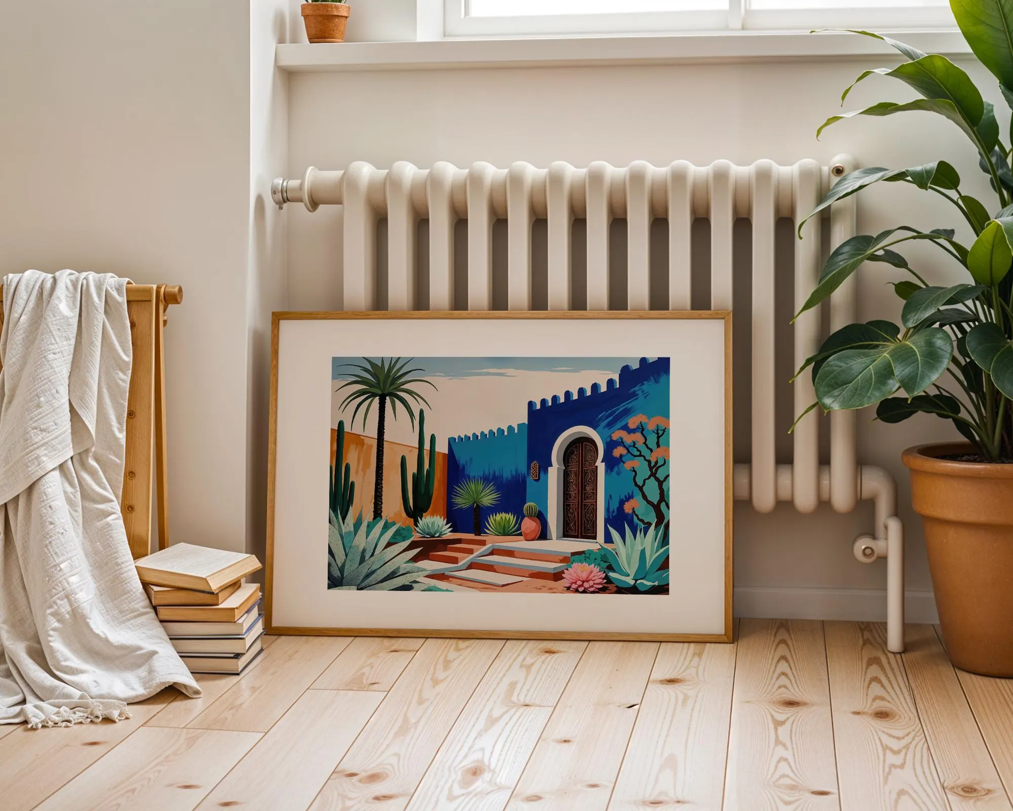 Moroccan Majorelle Courtyard Print | Moroccan Architecture | City Art Print| Instant Download and Printable