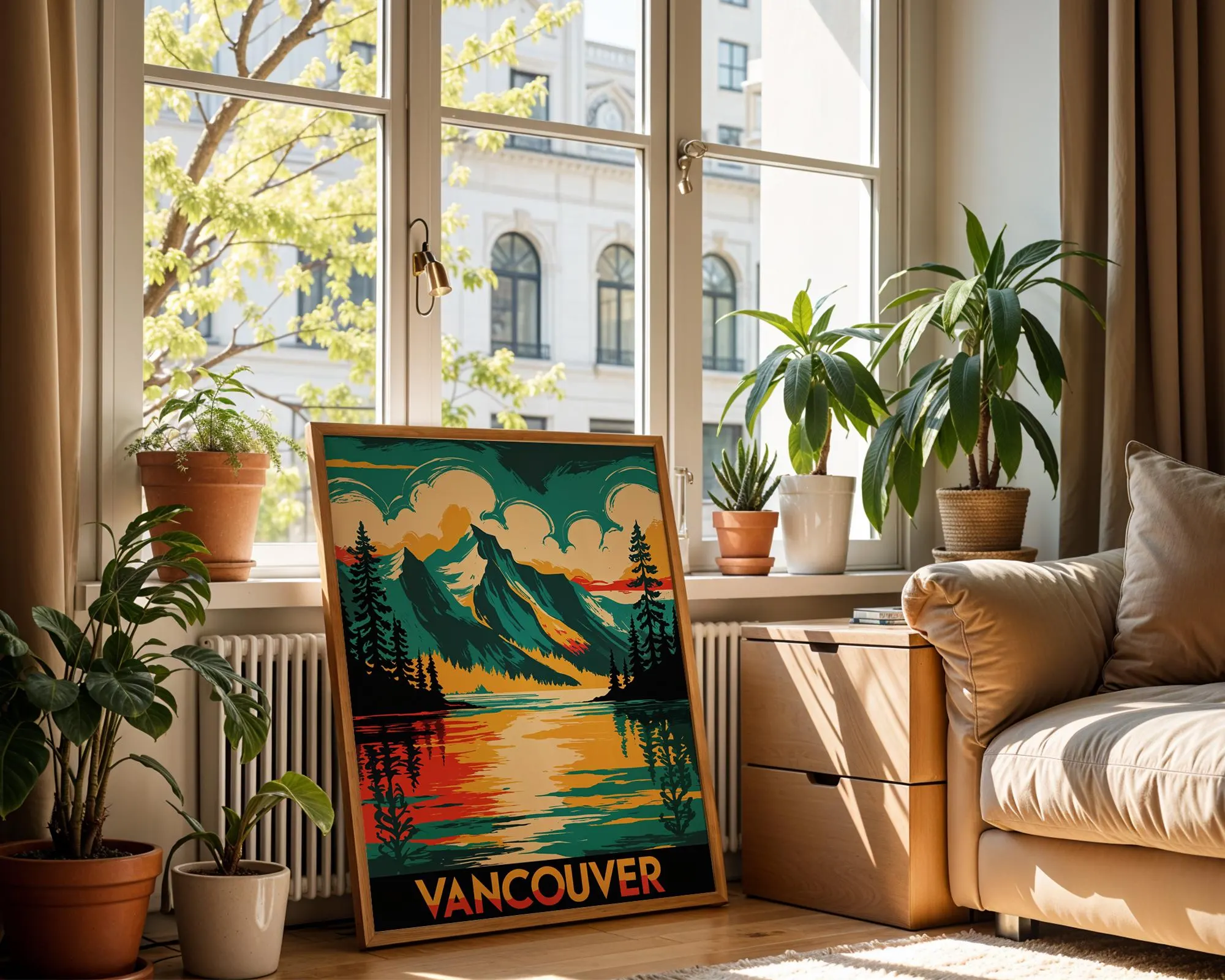 Vancouver Vintage Poster – Canadian Artwork | Abstract | Instant printable