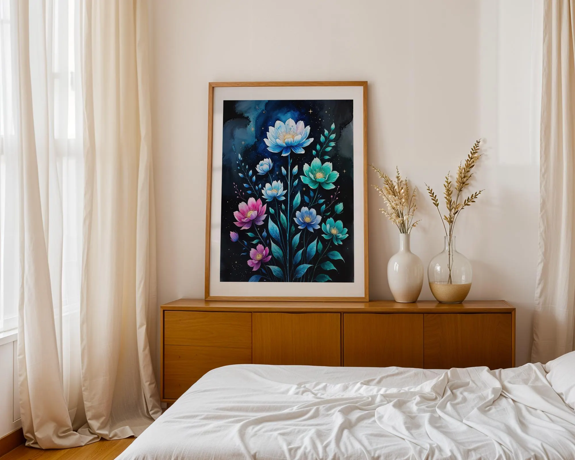 Chagall Style Watercolor Flowers – Enchanted Garden Art | Botanical Art (Digital Print and Download)