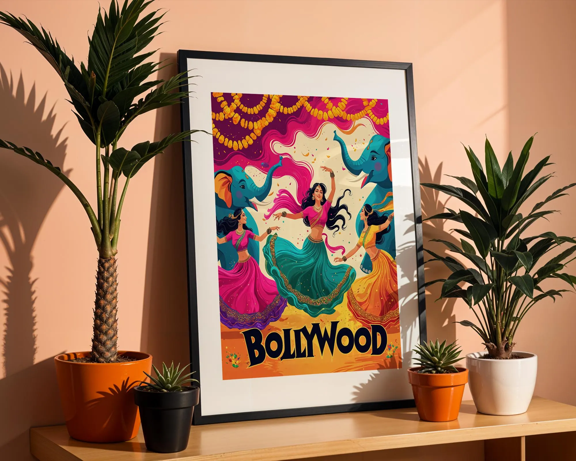 Whimsical Bollywood Art | Colorful Indian Dance Poster | Indian Cinema Print | Instant printable
