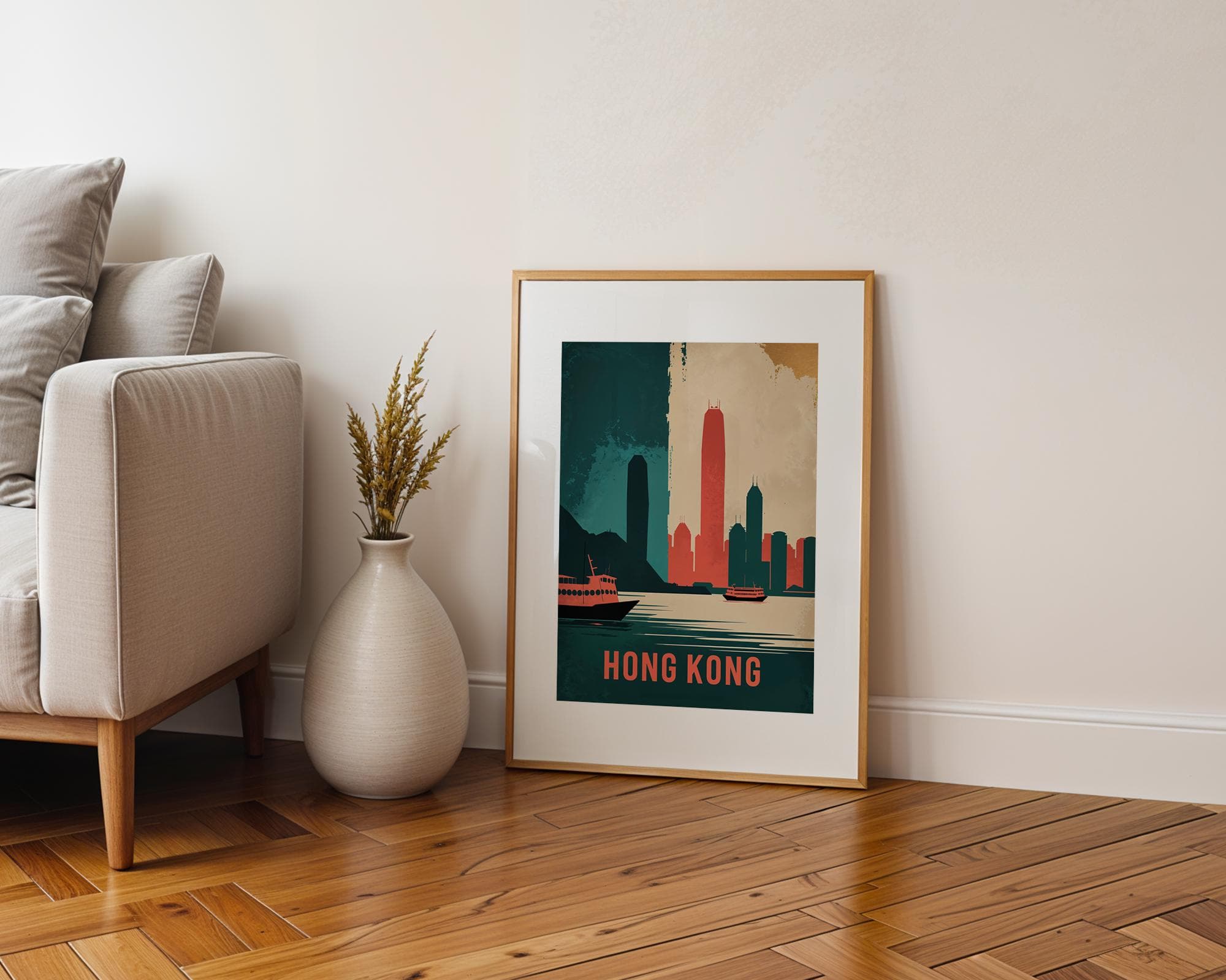 Travel Poster | Wall Art | Hong Kong Minimalist Travel Poster | Instant printable
