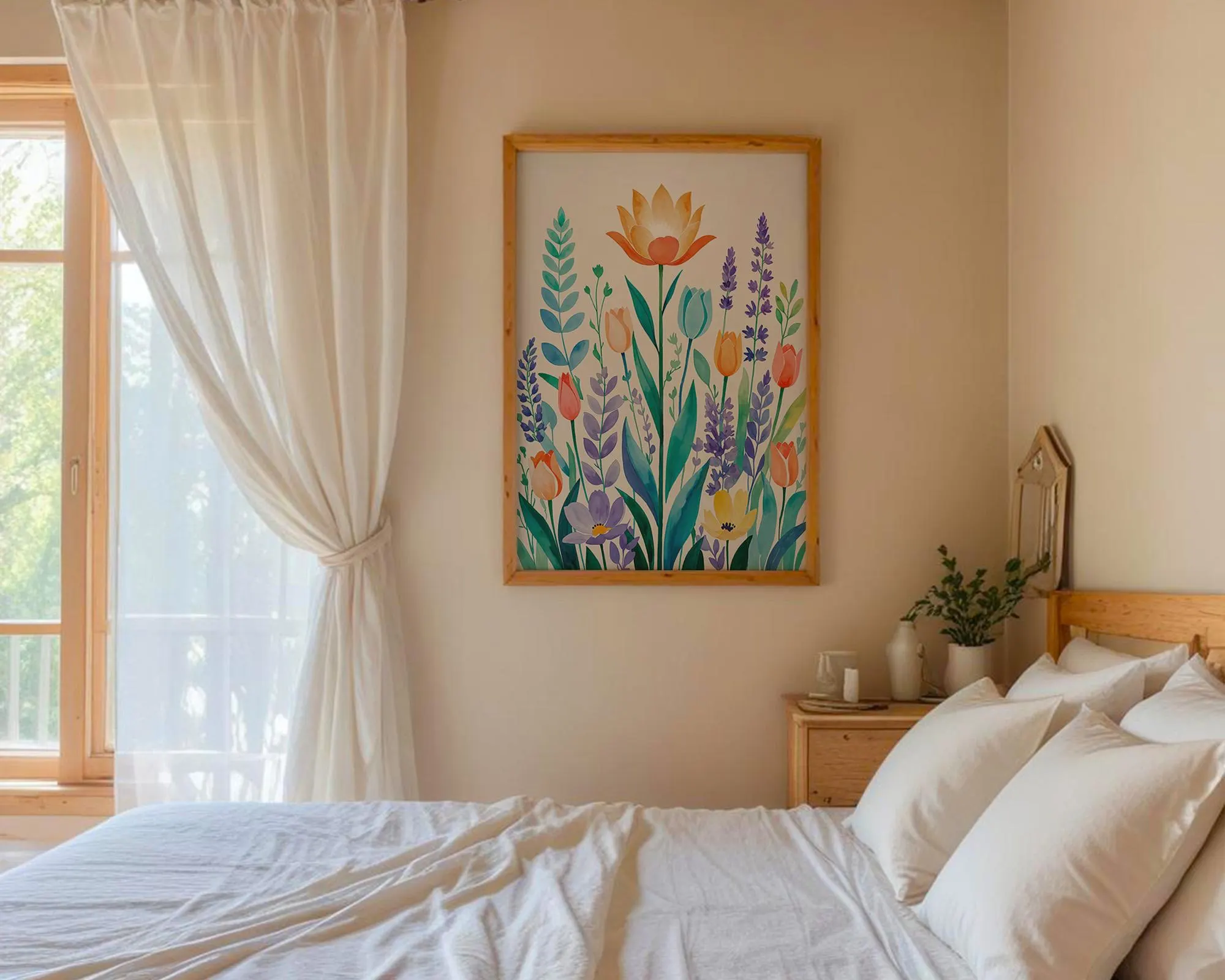 Matisse Inspired Tulip Print – Pastel Abstract Floral Wall Art | Colorful flower Print | Bedroom Decor| Room Print (Digital Download)