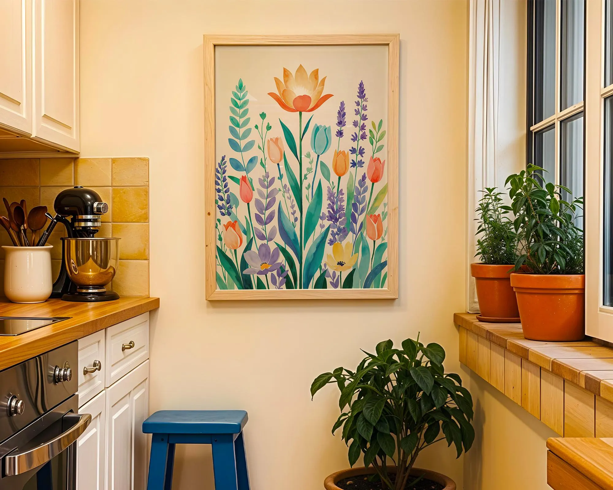 Matisse Inspired Tulip Print – Pastel Abstract Floral Wall Art | Colorful flower Print | Bedroom Decor| Room Print (Digital Download)