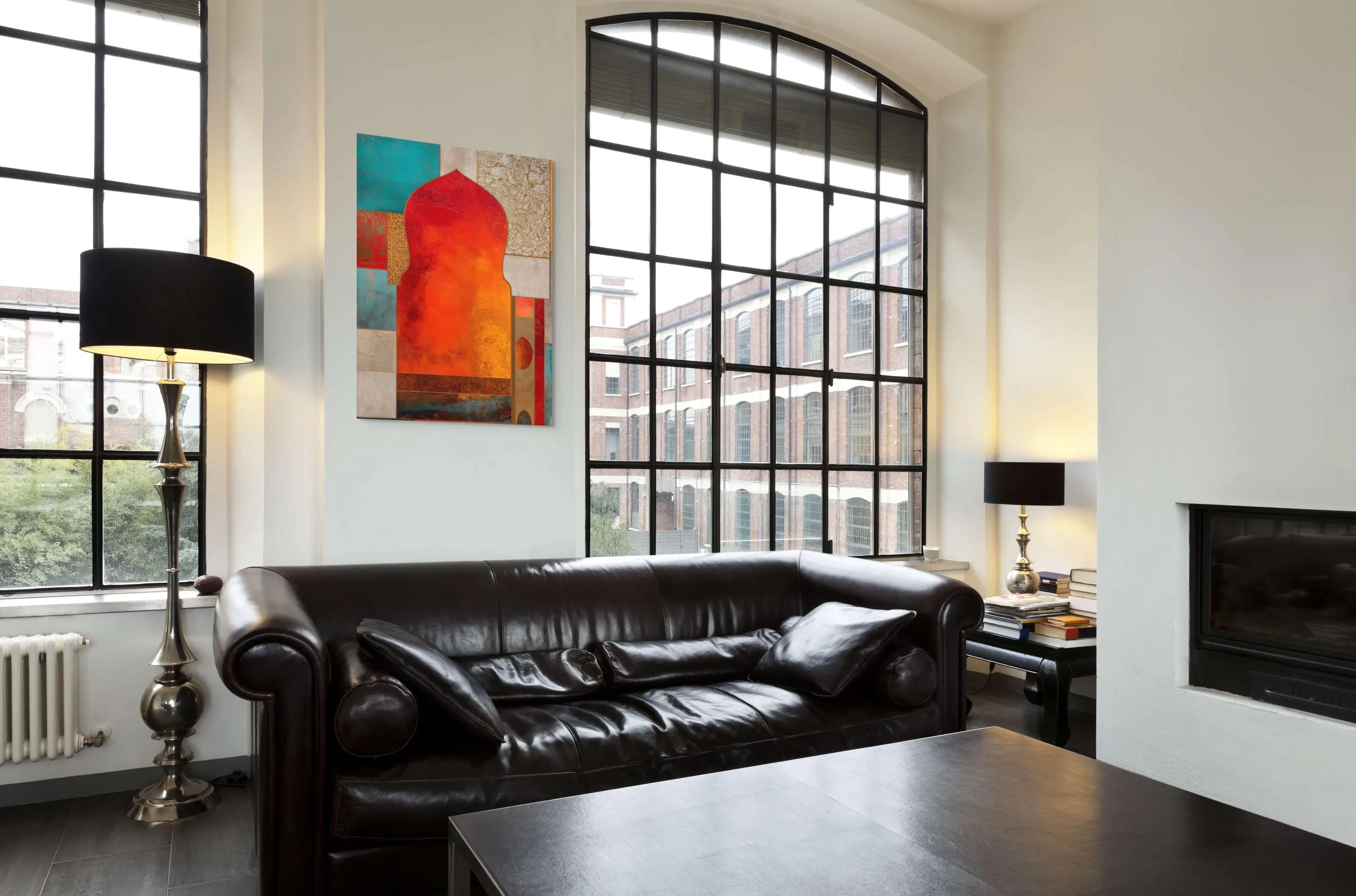 Mughal Arch Canvas Art, Abstract Indian Cultural Wall Decor