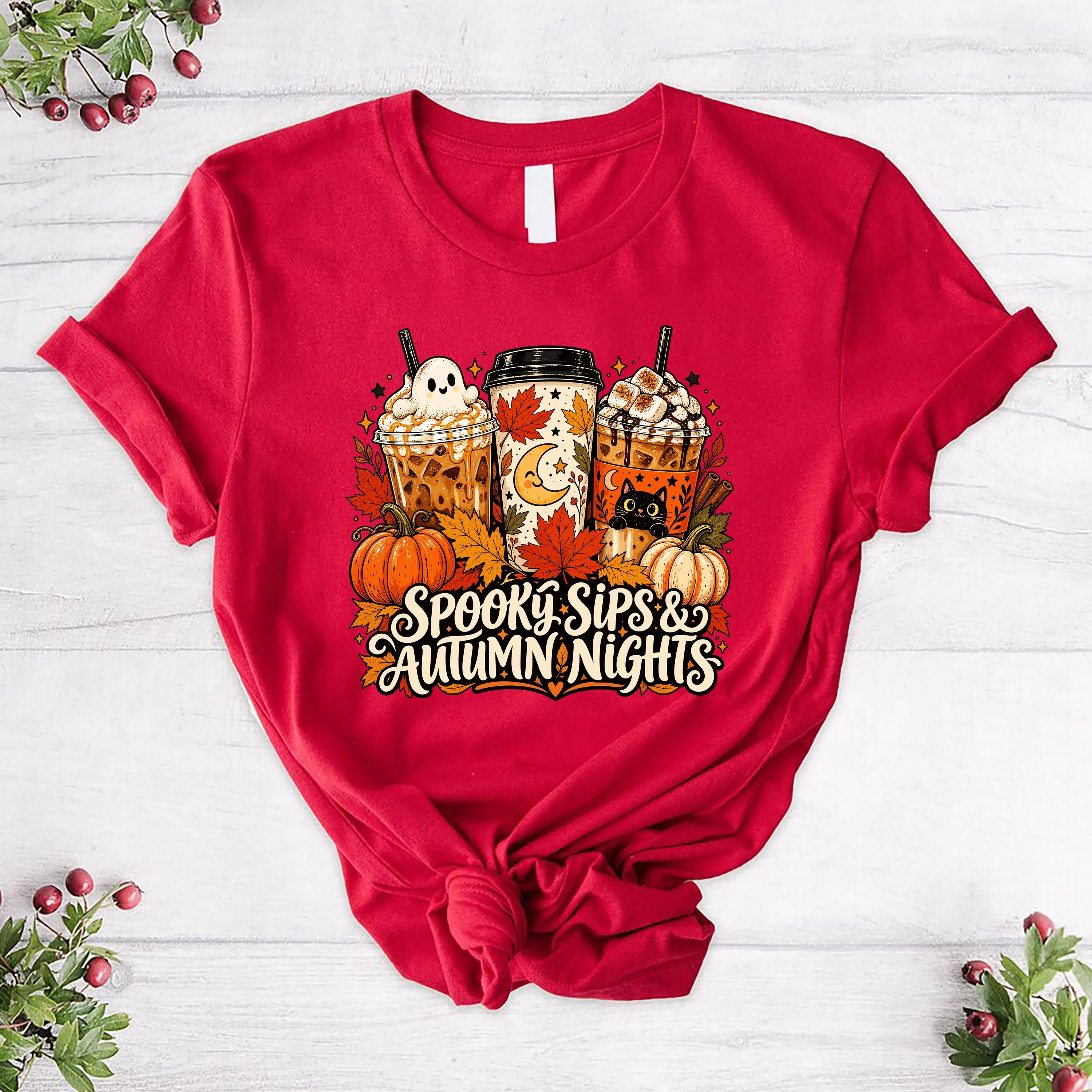 Fall Coffee Shirt,Halloween Coffee Tee,Cozy Autumn Pumpkin Gift - image 5