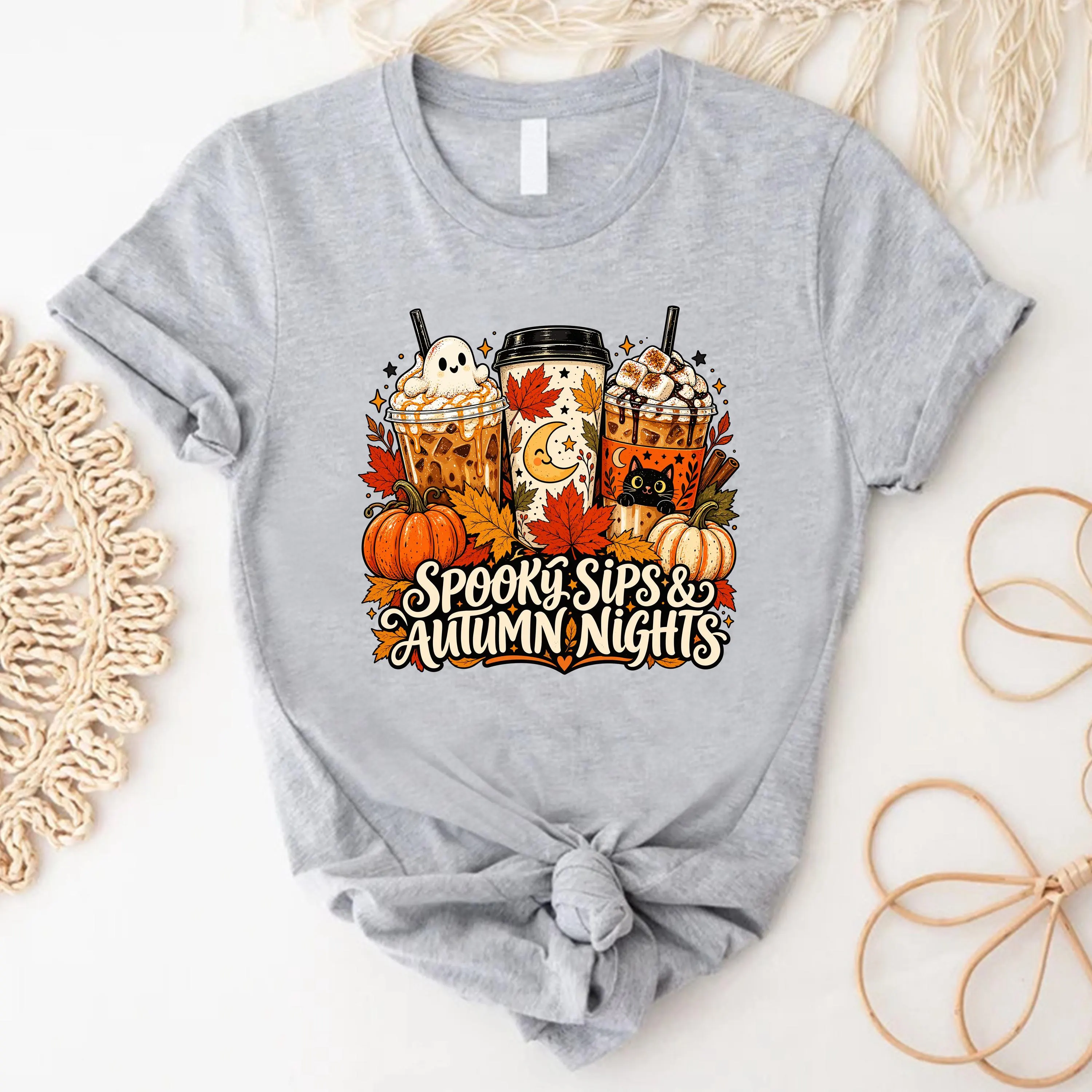 Fall Coffee Shirt,Halloween Coffee Tee,Cozy Autumn Pumpkin Gift - image 3