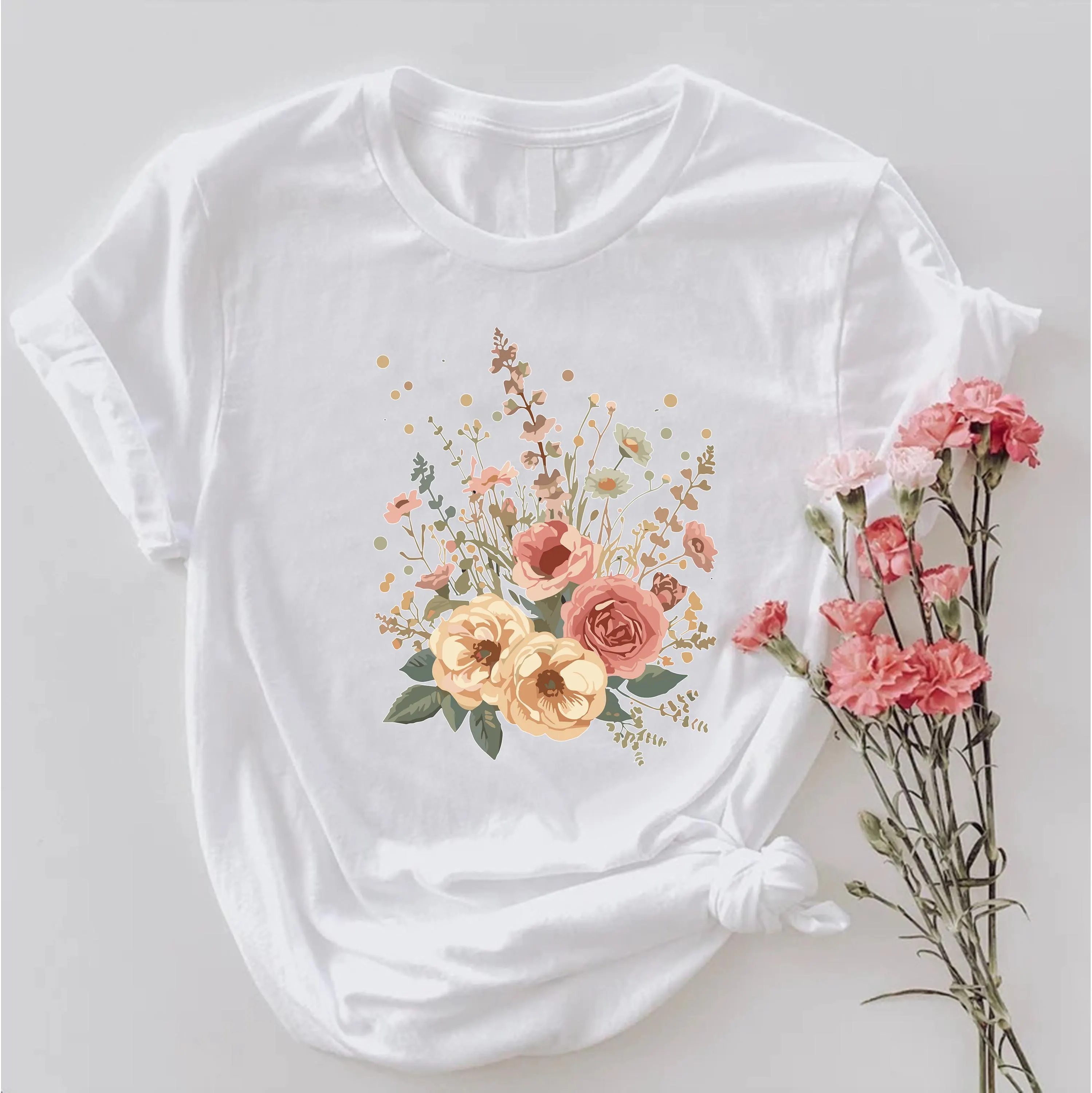 Vintage Floral Bouquet Shirt, Cottagecore Flower Tee, Wildflower Graphic T Shirt - image 4