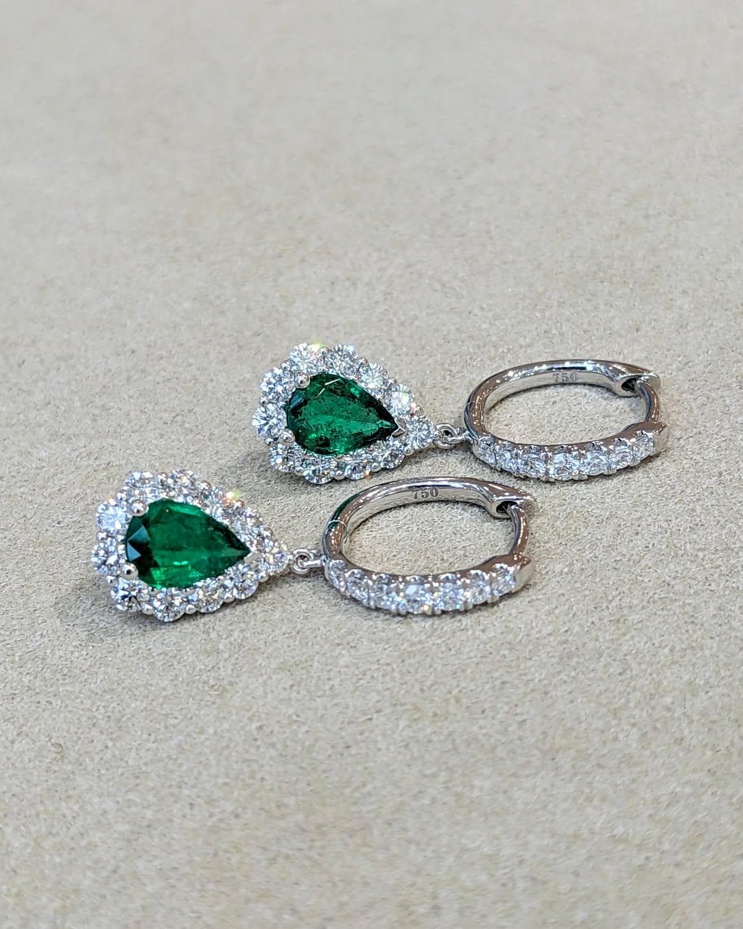 Original Emerald Earrings | Genuine Green Gemstone Jewelry | December Birthstone Gift for Women