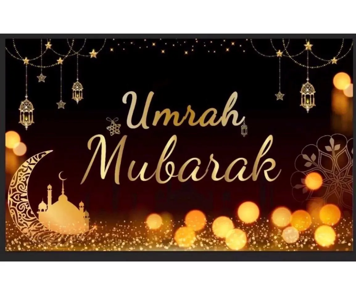 Umrah Mubarak Celebration Set: Balloons, Banner, Tablecloth, Backdrop (Full Set) - image 4