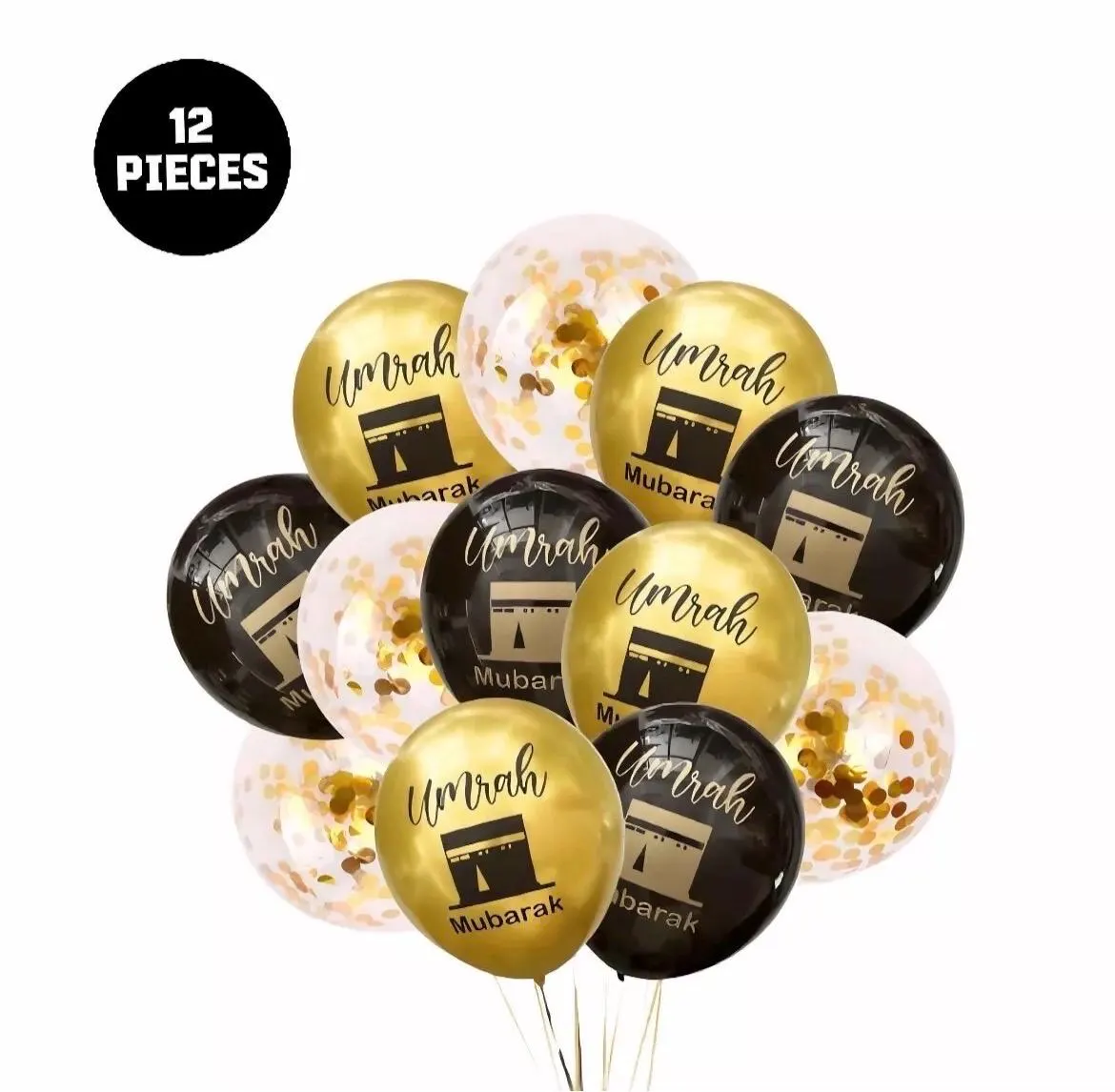 Umrah Mubarak Celebration Set: Balloons, Banner, Tablecloth, Backdrop (Full Set) - image 3