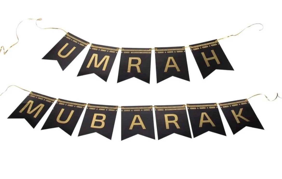 Umrah Mubarak Celebration Set: Balloons, Banner, Tablecloth, Backdrop (Full Set) - image 2