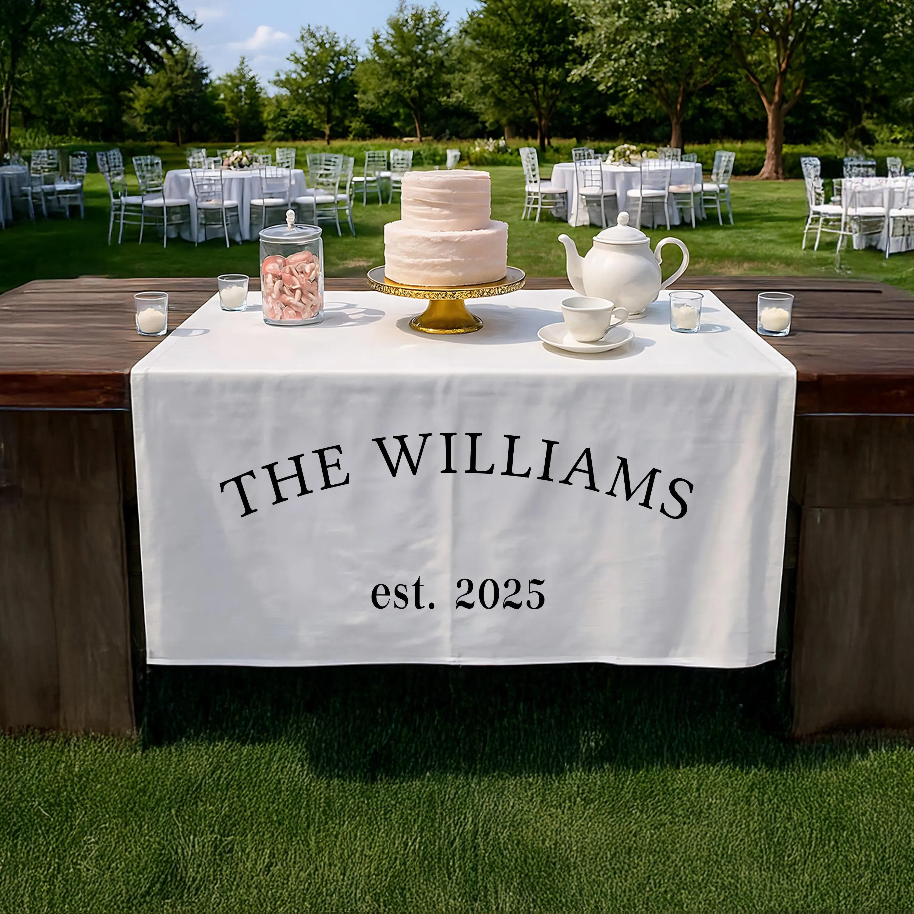Personalized Wedding Table Sign, Custom Last Name Table Runner, Sweetheart Table Banner for Reception Decor - image 3