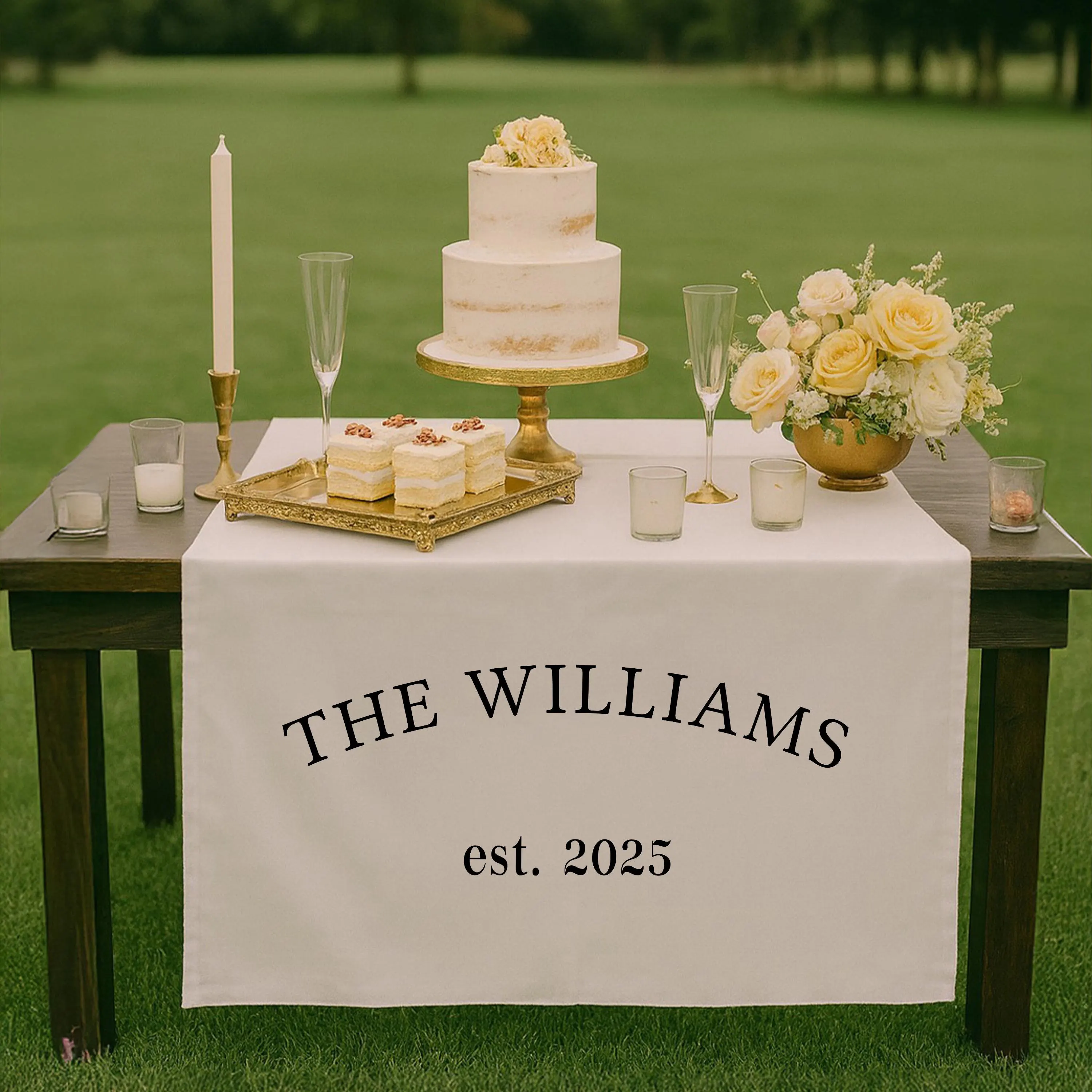 Personalized Wedding Table Sign, Custom Last Name Table Runner, Sweetheart Table Banner for Reception Decor - image 4