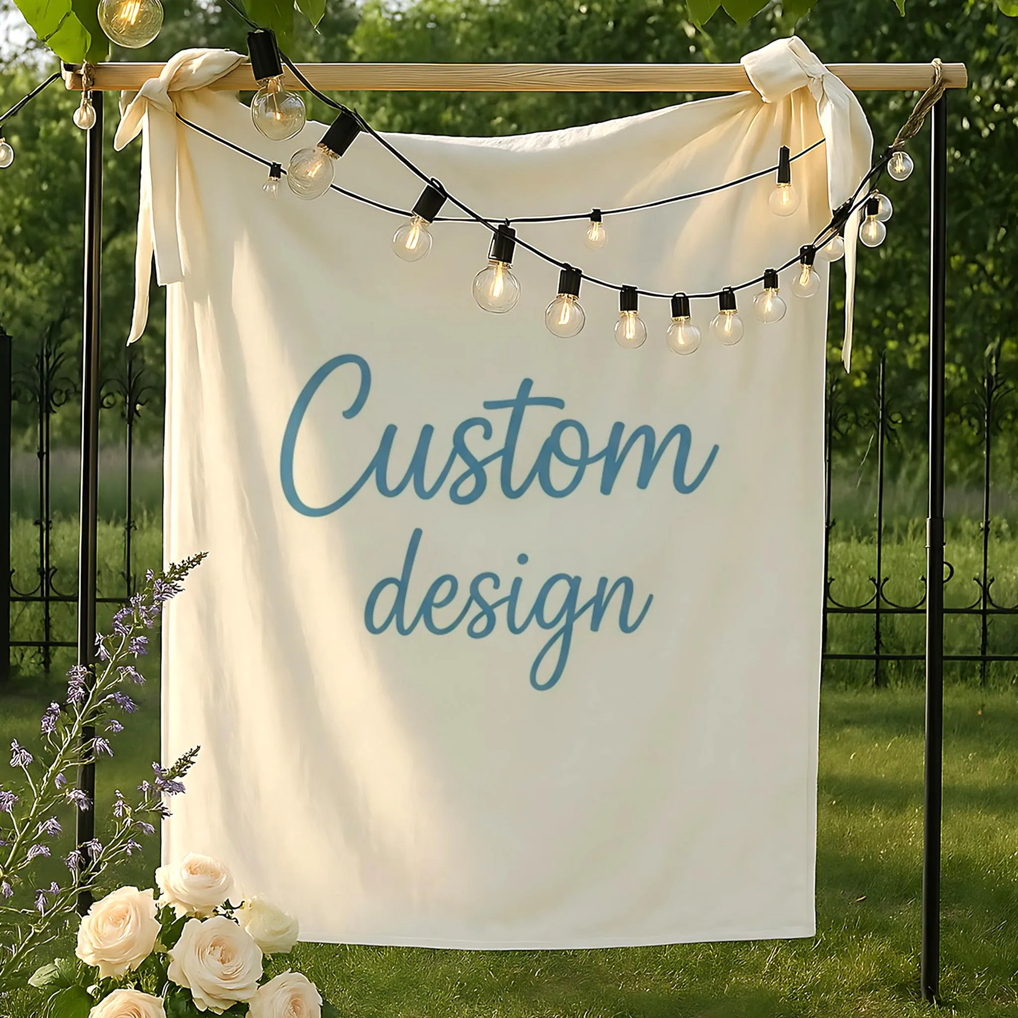 Custom Fabric Banner, Personalized Party Backdrop, Upload Your Own Design, Photo or Logo