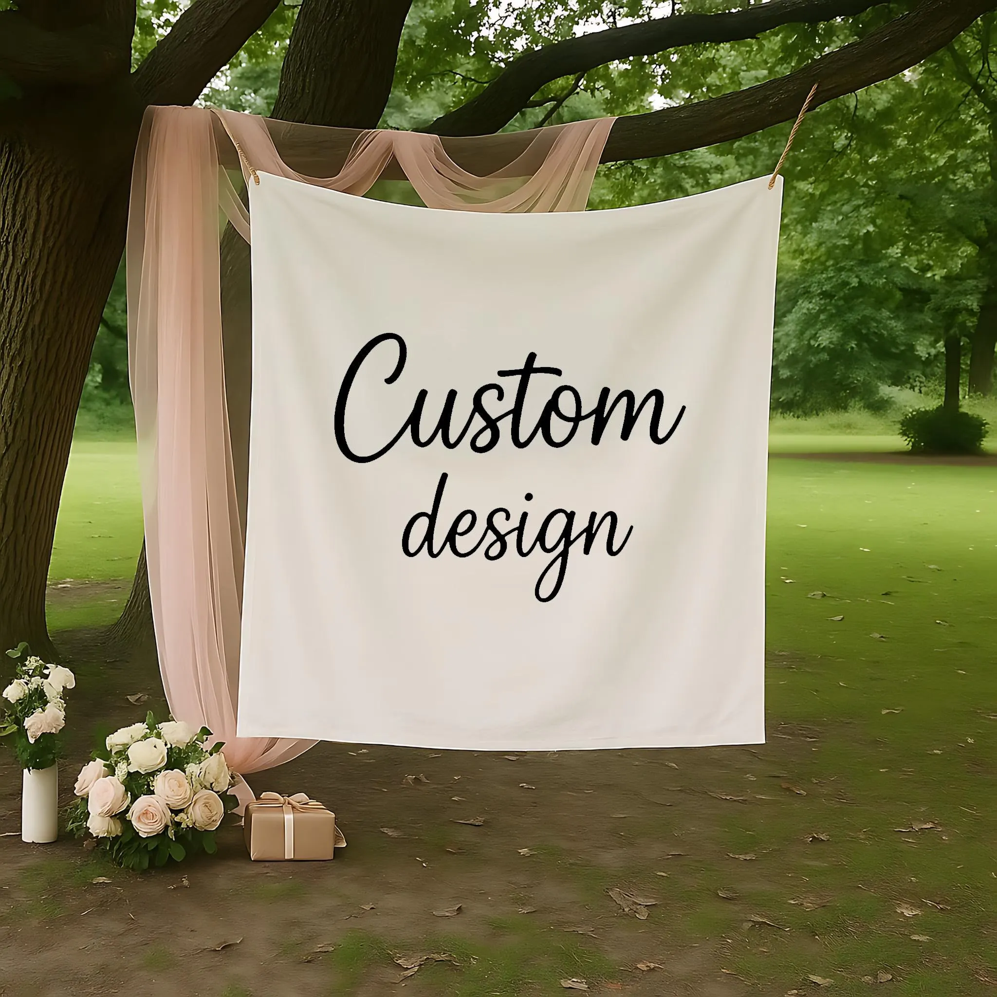 Custom Fabric Banner, Personalized Party Backdrop, Upload Your Own Design, Photo or Logo - image 4