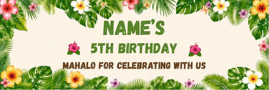 Tropical Birthday Party Bundle | Island Theme Printable Set | Welcome Sign, Invitation, Cupcake Toppers, Favor Tags, Water Labels - image 5