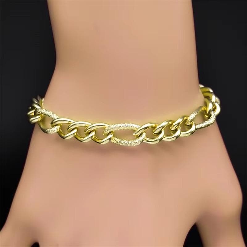 Gold Figaro Chain Necklace & Bracelet – Stainless Steel Unisex Link Chain Jewelry, Tarnish-Resistant Minimalist Gift - image 3