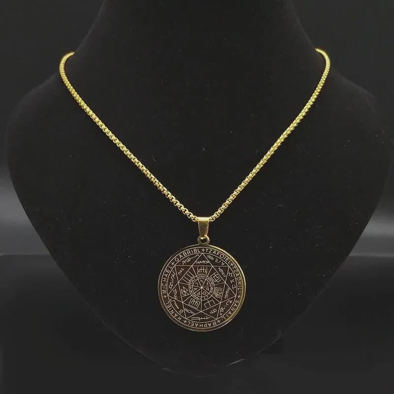 Hebrew Archangels Pendant Necklace - Spiritual Amulet Jewelry