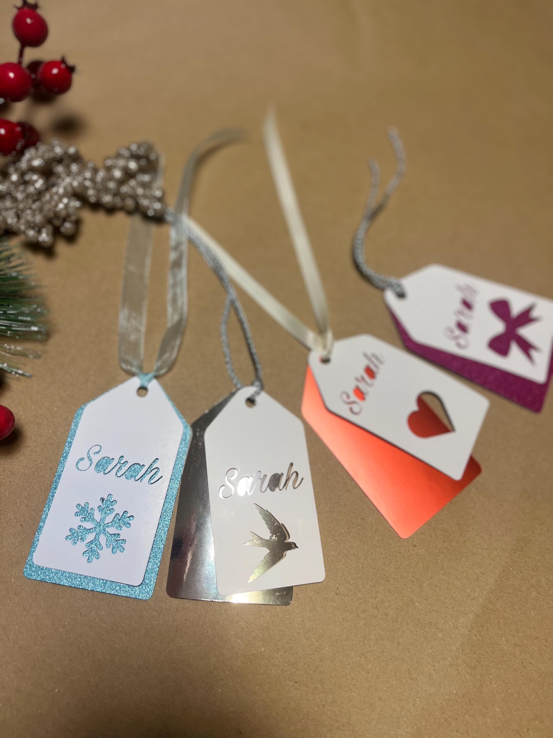 Personalised Gift Tag With Custom Name Two-Layers Label Unique Tags for Holiday Presents - image 4