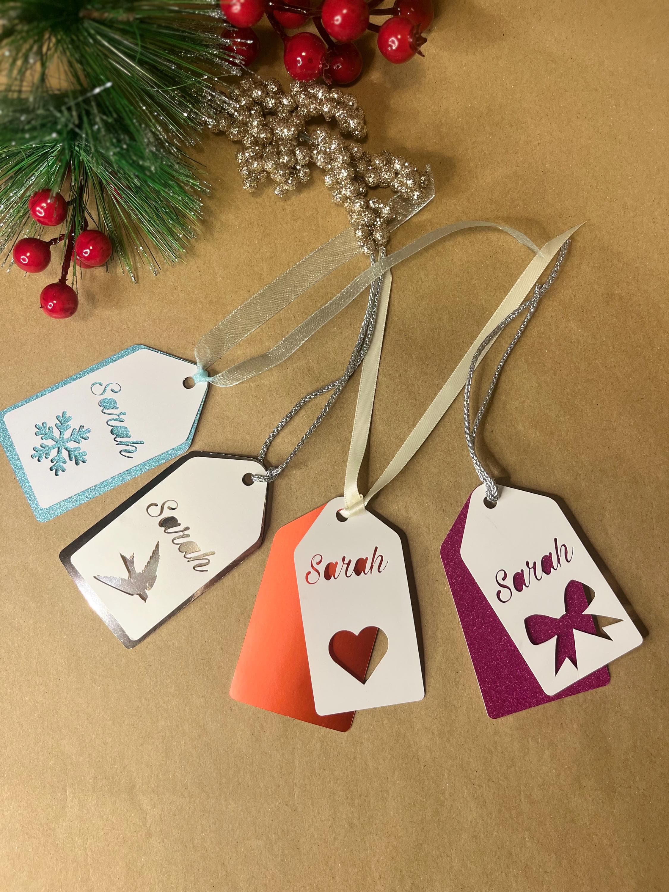 Personalised Gift Tag With Custom Name Two-Layers Label Unique Tags for Holiday Presents - image 2