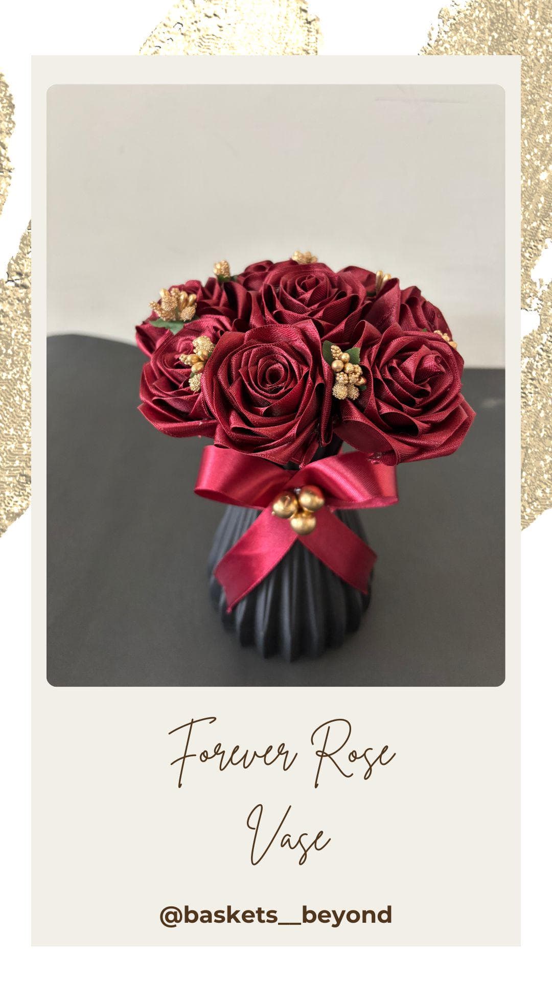 Handmade Satin Rose Bouquet, Eternal Flower Arrangement - image 5
