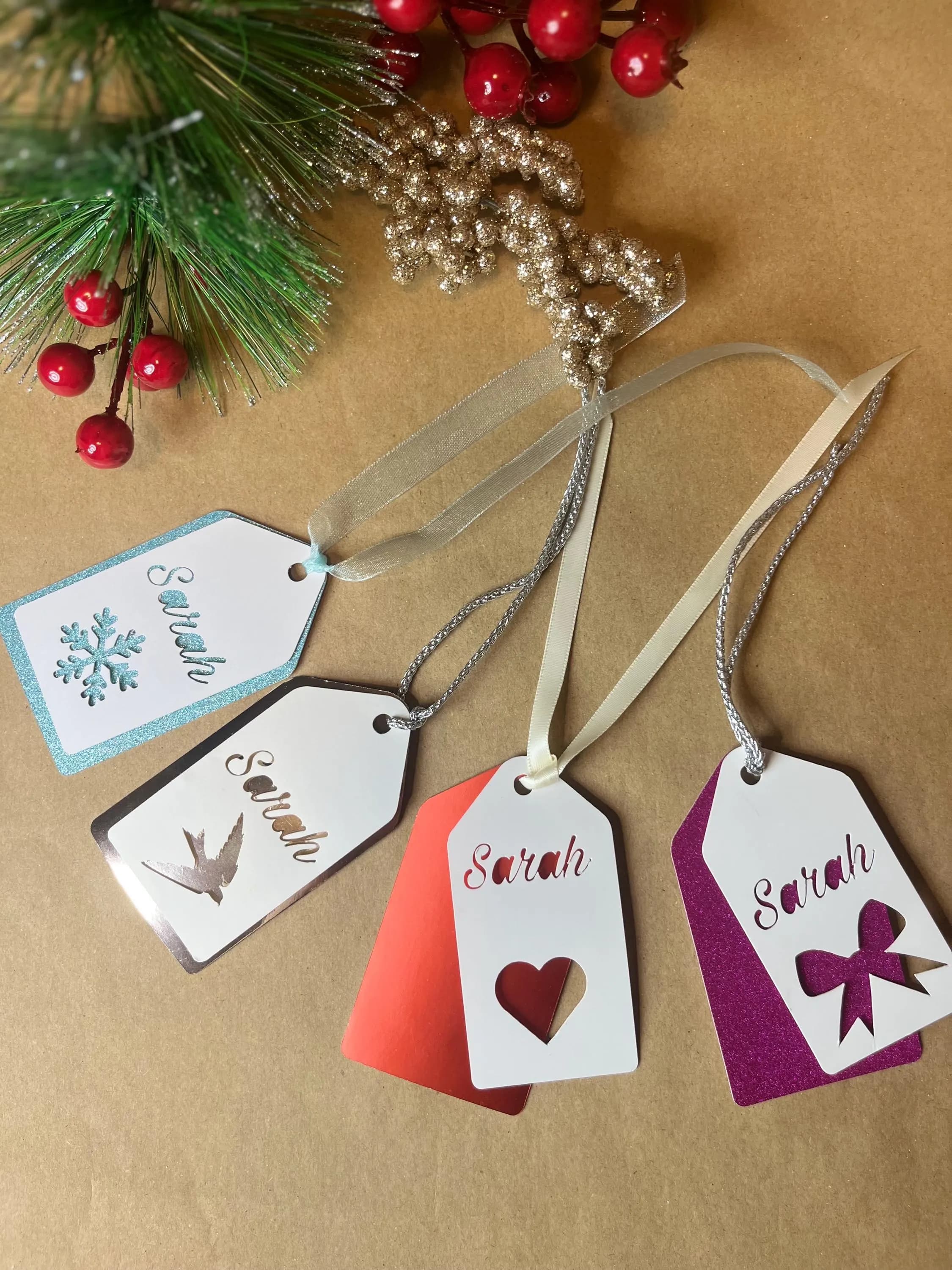 Personalised Gift Tag With Custom Name Two-Layers Label Unique Tags for Holiday Presents