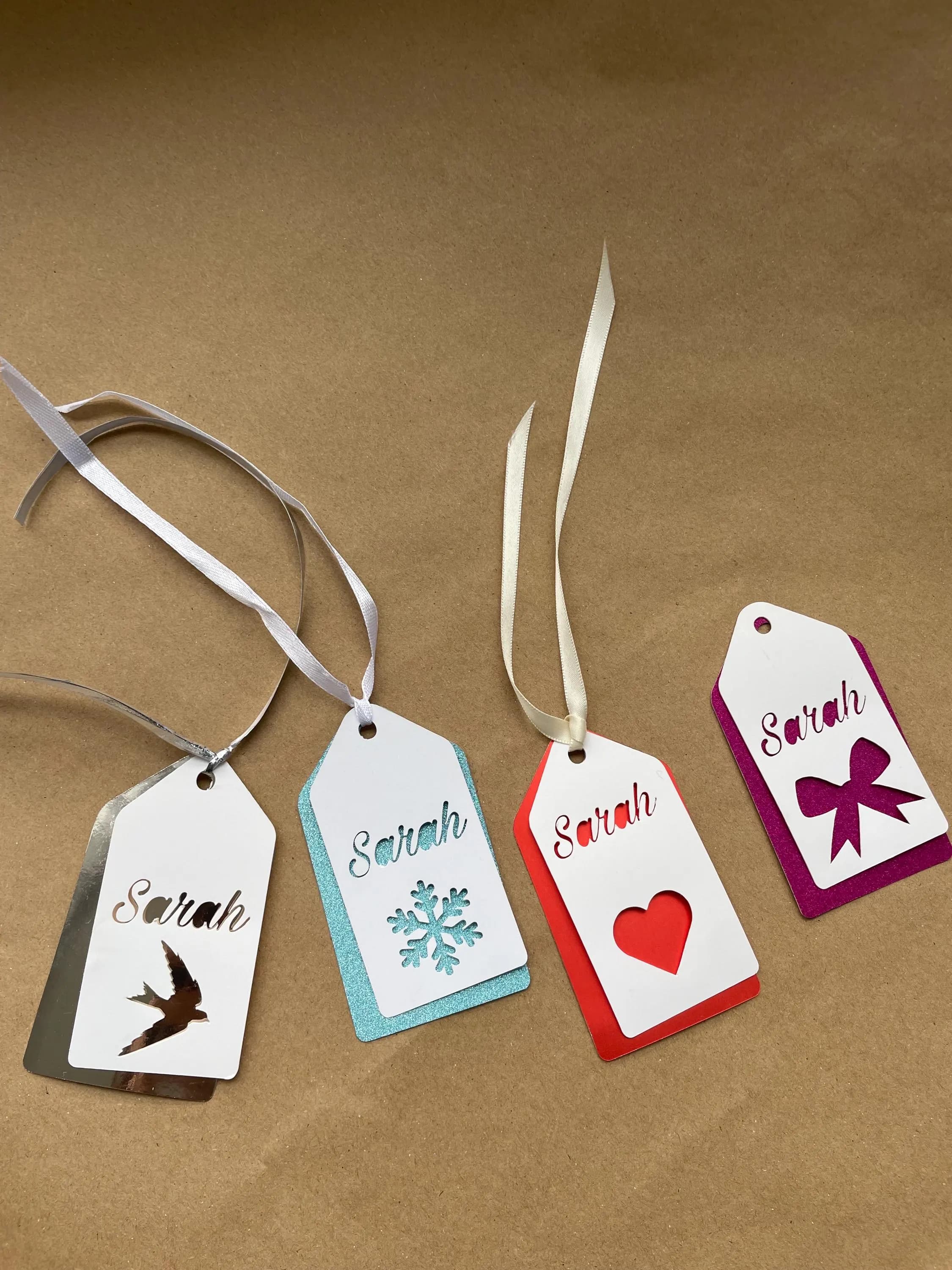 Personalised Gift Tag With Custom Name Two-Layers Label Unique Tags for Holiday Presents - image 3