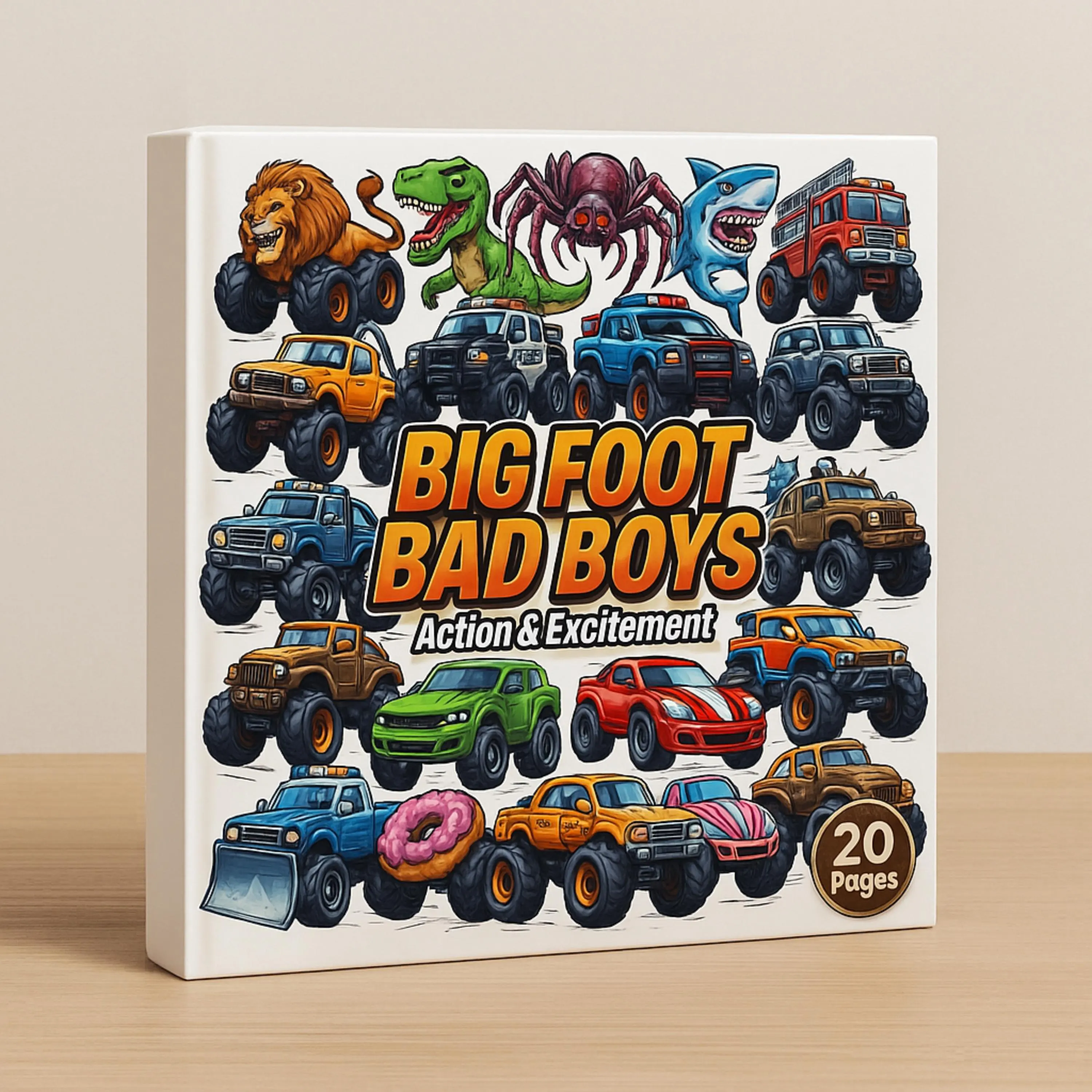 Monster Truck Coloring Book | 20 Pages, Kids Activity (PDF Pattern) - image 3
