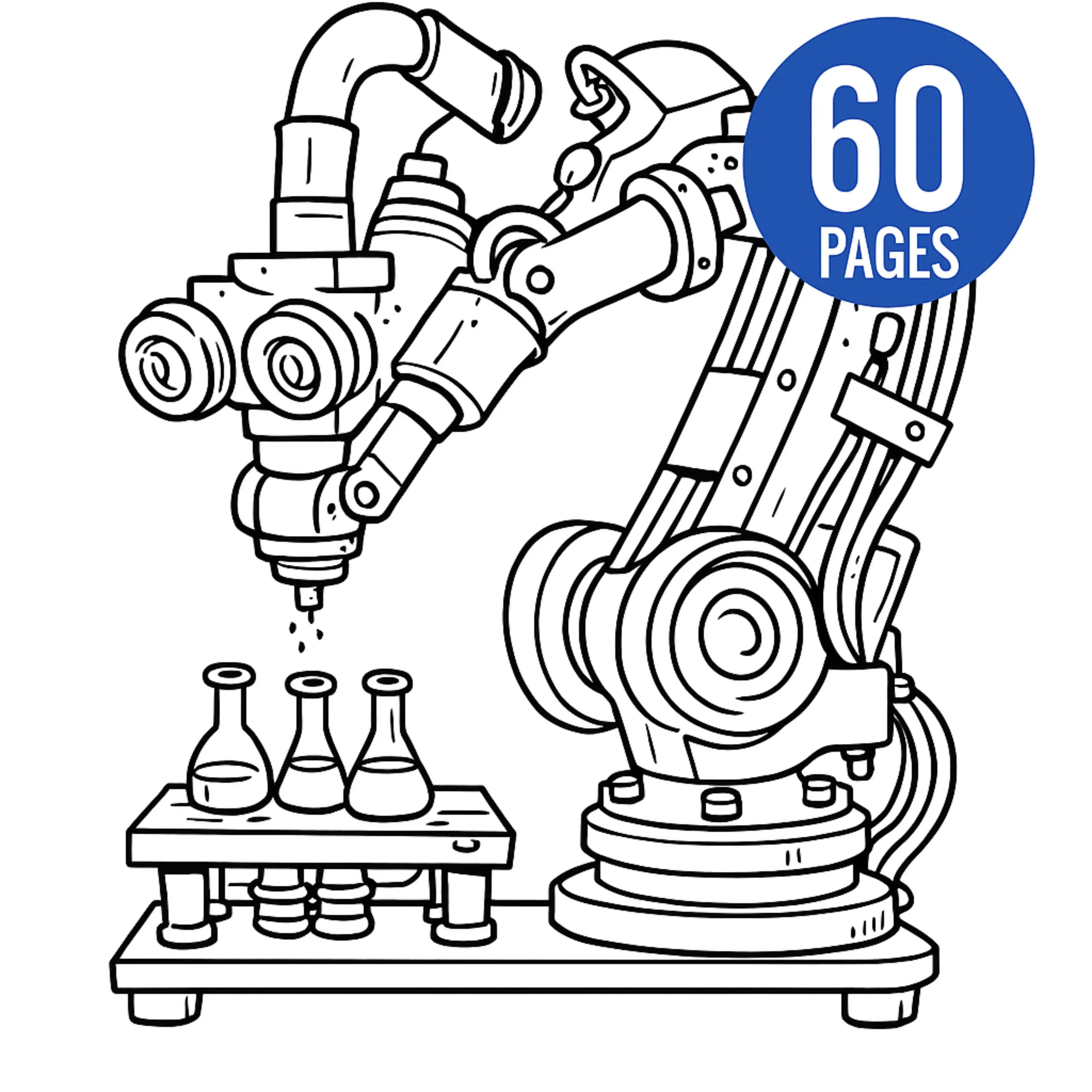 Bigfoot, Robots & Machines Coloring Book, 60 Pages (Printable PDF) - image 2