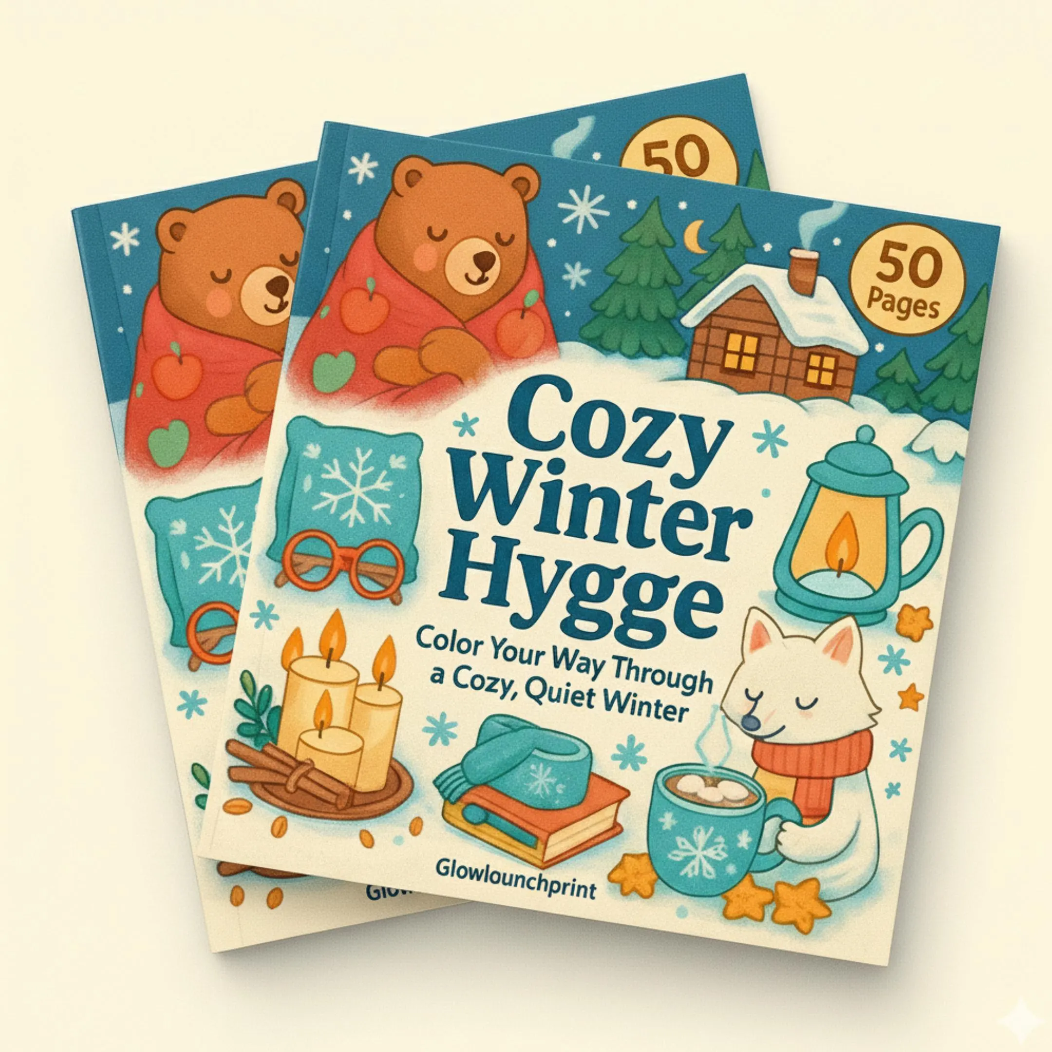 Winter Hygge Book | 50 Pages Printable | PDF JPG CMYK | A4 Letter 8.5x8.5 | Commercial Use - image 3