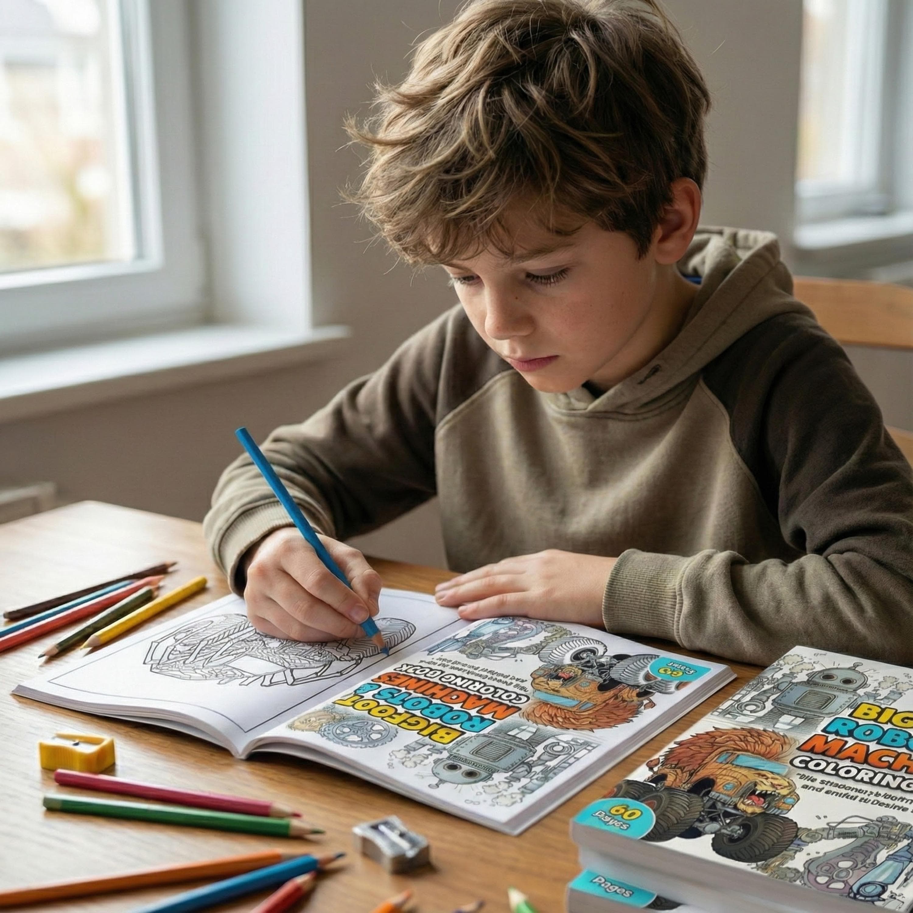 Bigfoot, Robots & Machines Coloring Book, 60 Pages (Printable PDF) - image 5