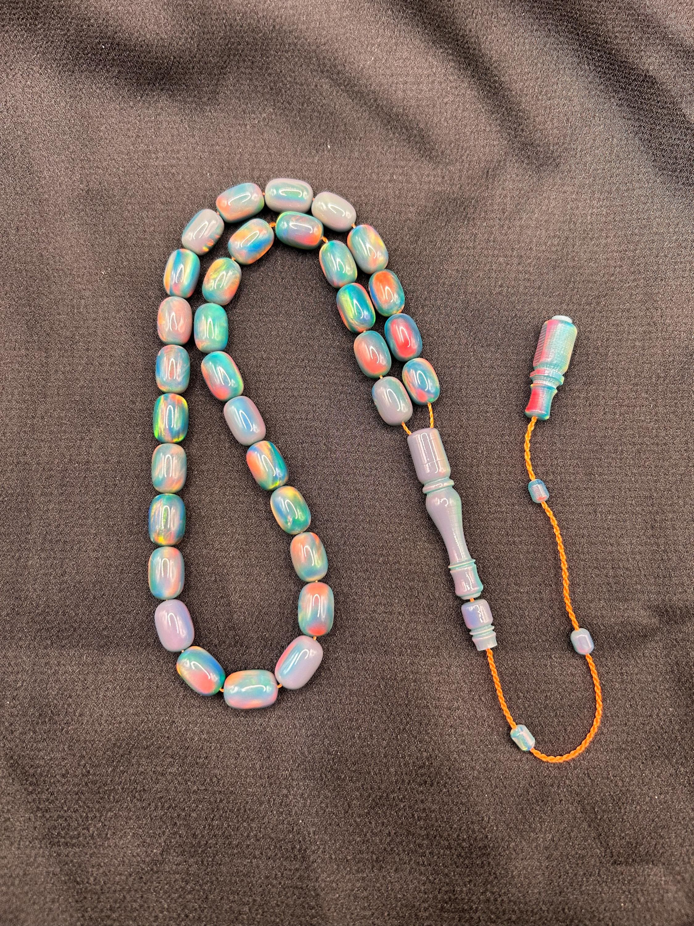 Green Opal Tasbih Prayer Beads, Natural Gemstone Misbaha, Islamic Dhikr Rosary - image 4