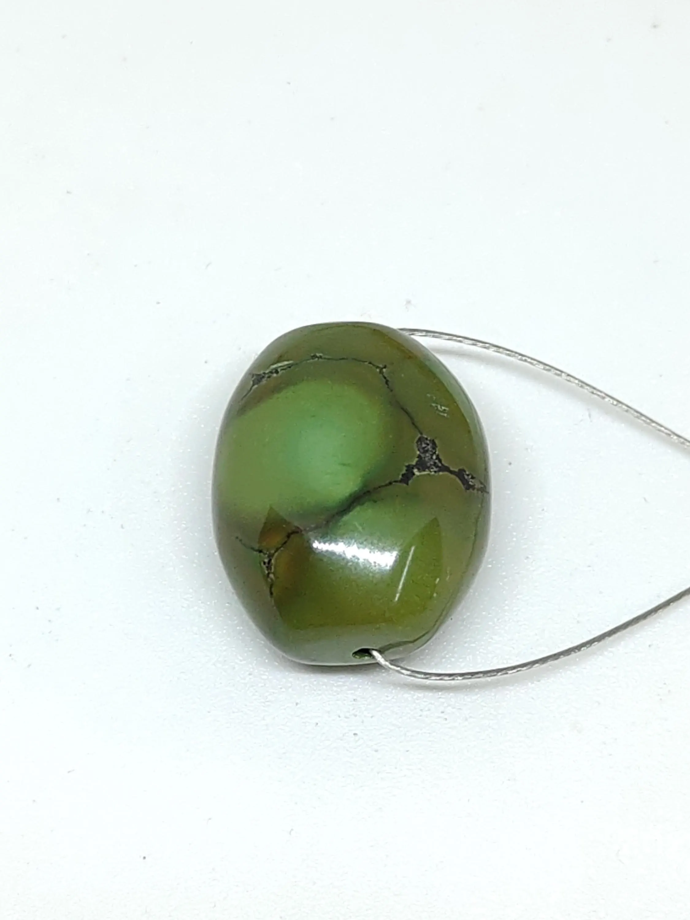 Natural Oval Turquoise Bead - Vitage Gemstone Beads- Genuine Handmade Stone - image 3