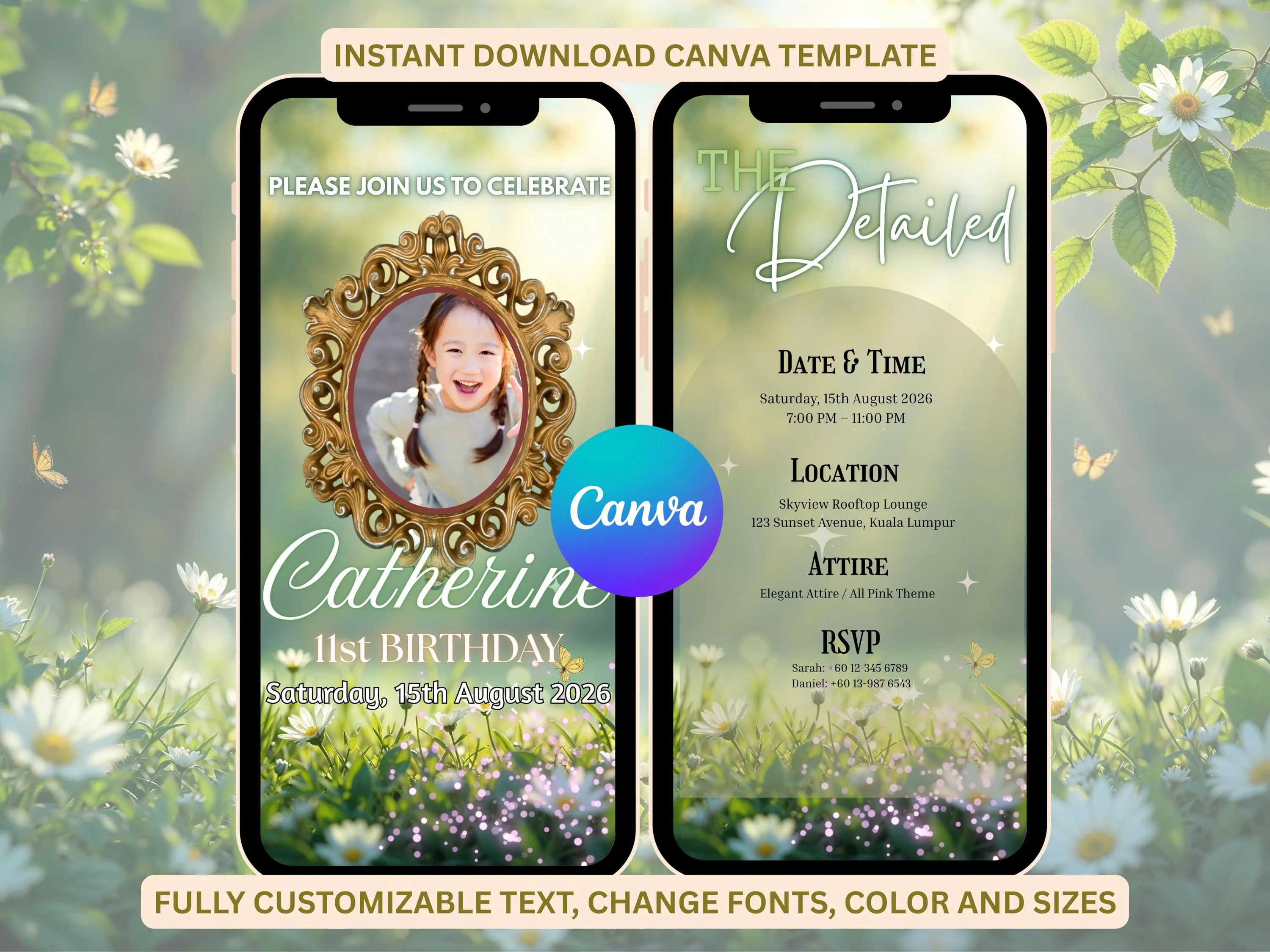 Editable Birthday Invitation Template | Kids Birthday Invite | Printable Party Invitation | Canva Template | Digital Invite - image 3
