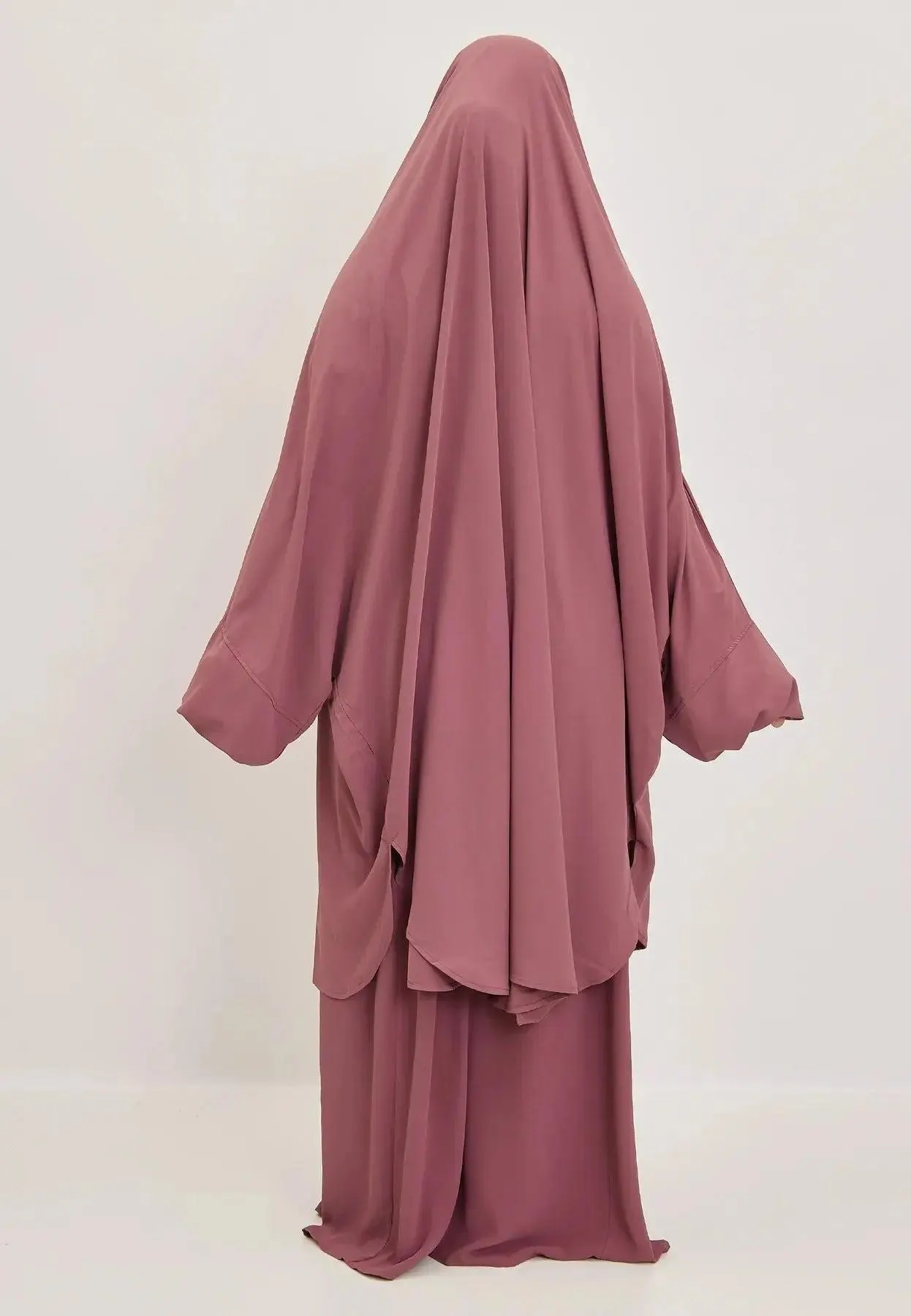 Jilbab Set Rosewood – Premium Two Piece Medina Silk Modest Wear - image 4