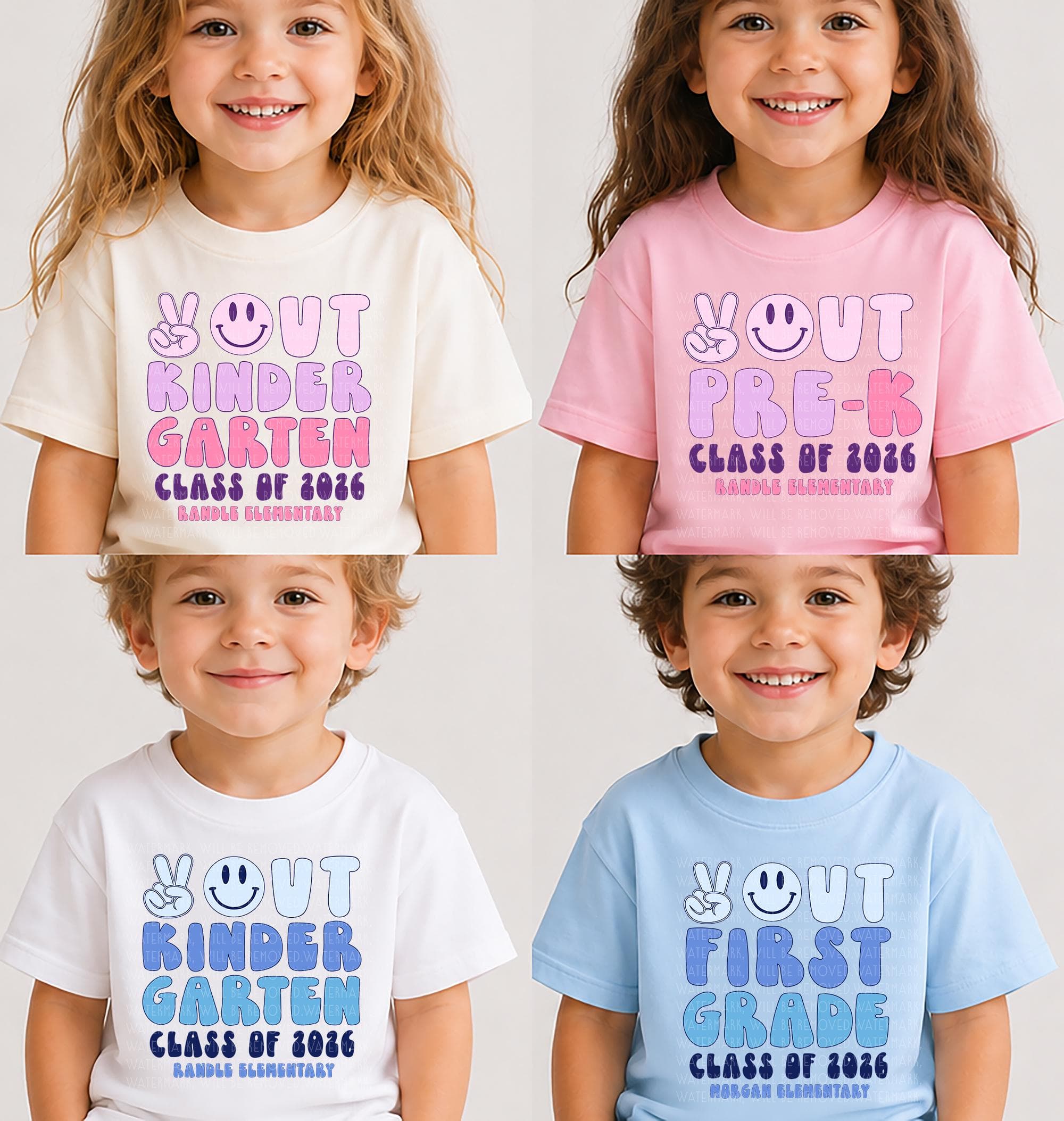 Custom Last Day Of School Shirt Personalized School Name Shirts Class of 2026 T-Shirt Peace Out School Group Shirts Kids Tee - image 3