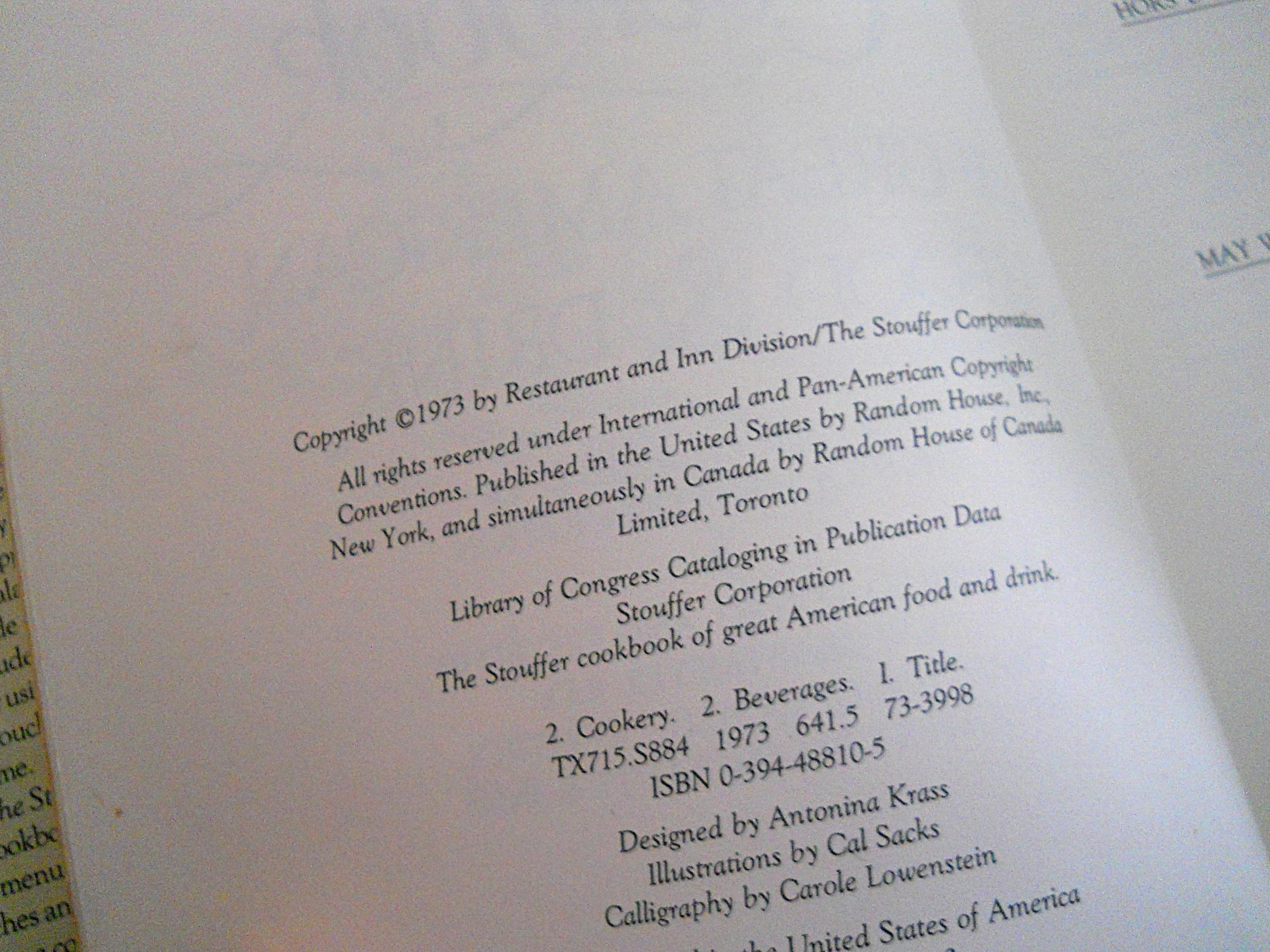 Vintage Restaurant Recipes - The Stouffer Cookbook - Great American Food & Drink - 1973 First and Only Edition - image 3