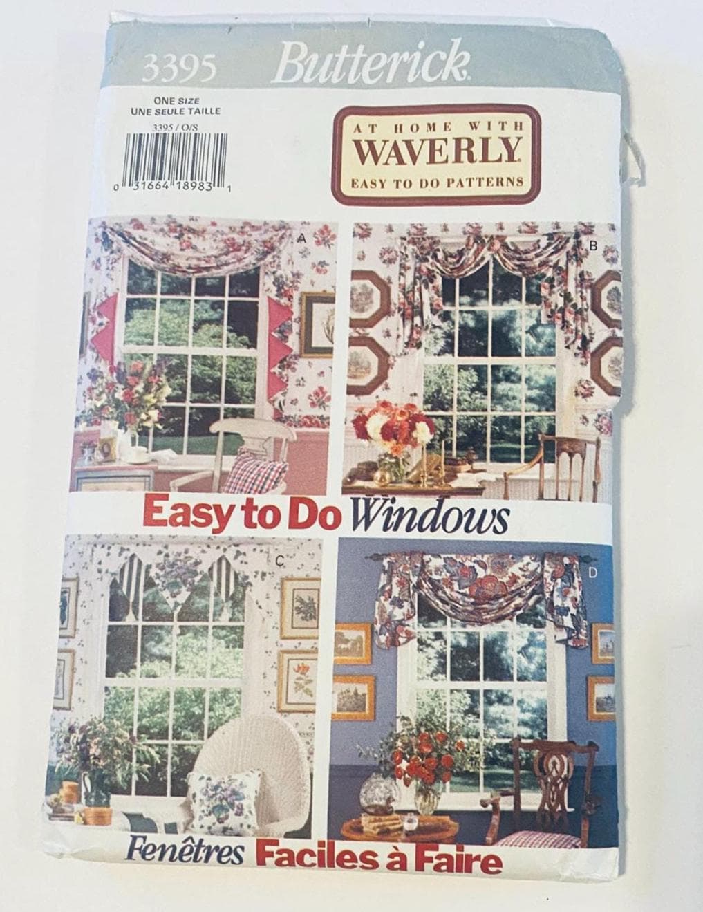 Window Curtains Sewing Pattern, Butterick 3395, Waverly, Window Scarves Waverly, Uncut - image 3