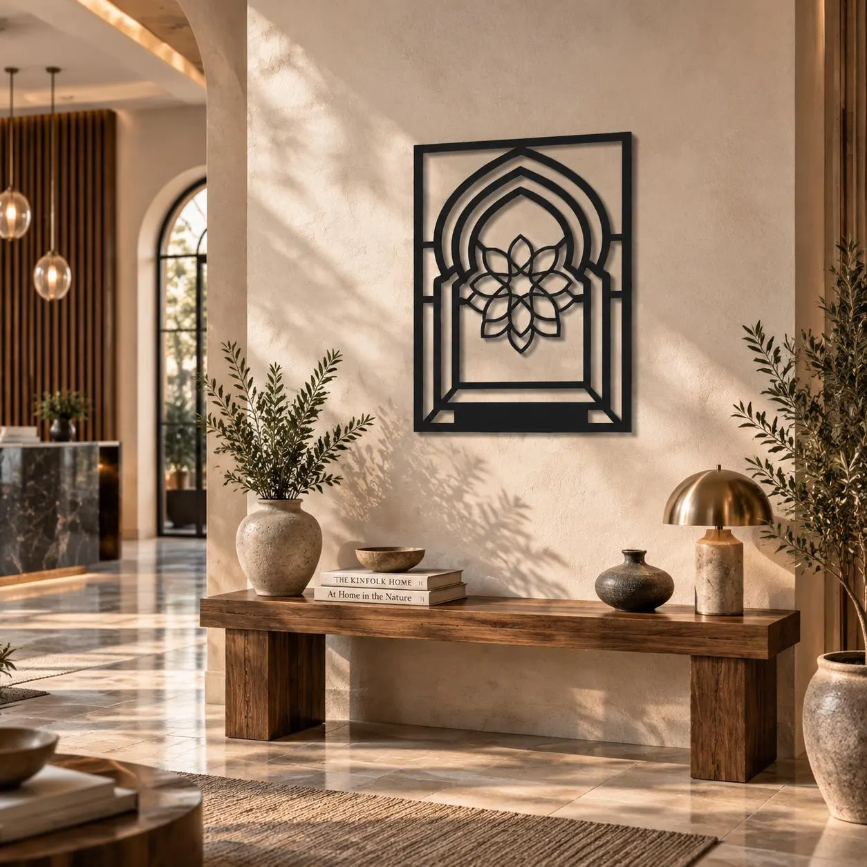 Lotus Arch Metal Wall Art, Geometric Floral Decor, Boho Metal Art, Modern Entryway Accent, Mandala Wall Decor, Spiritual Zen Home Art