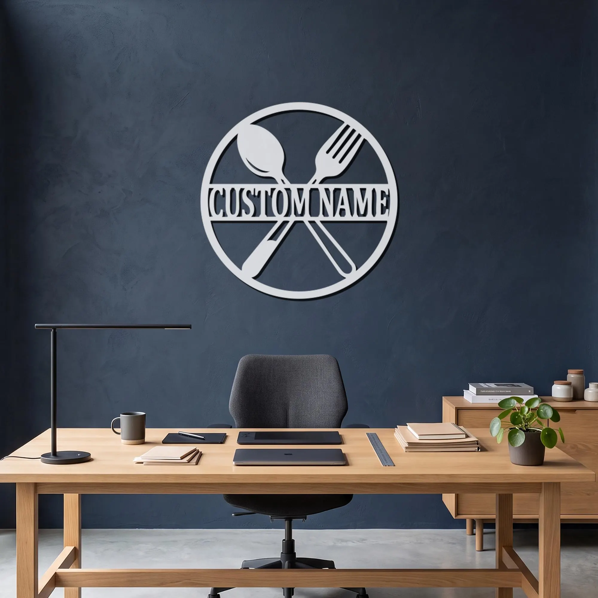 Personalized Kitchen Metal Wall Art, Custom Restaurant Name Sign, Spoon Fork Decor, Chef Gift, Dining Room Accent, Business Wall Sign - image 3