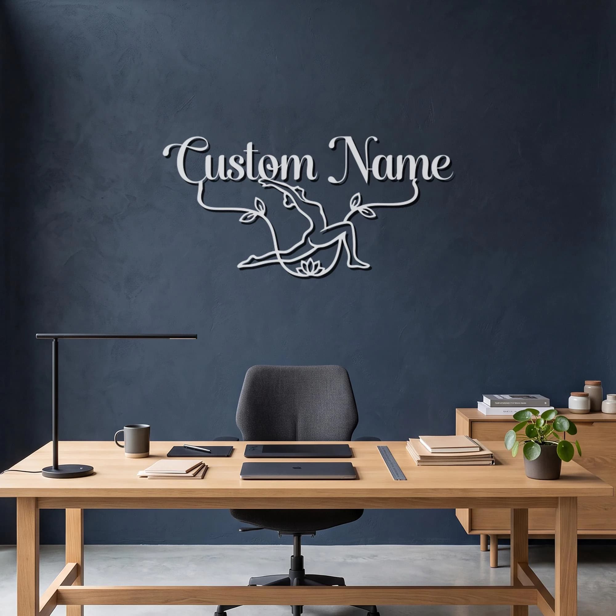 Personalized Yoga Metal Wall Art, Custom Studio Name Sign, Stretching Pose Decor, Wellness Room Accent, Yoga Teacher Gift Ideas Decor - image 4