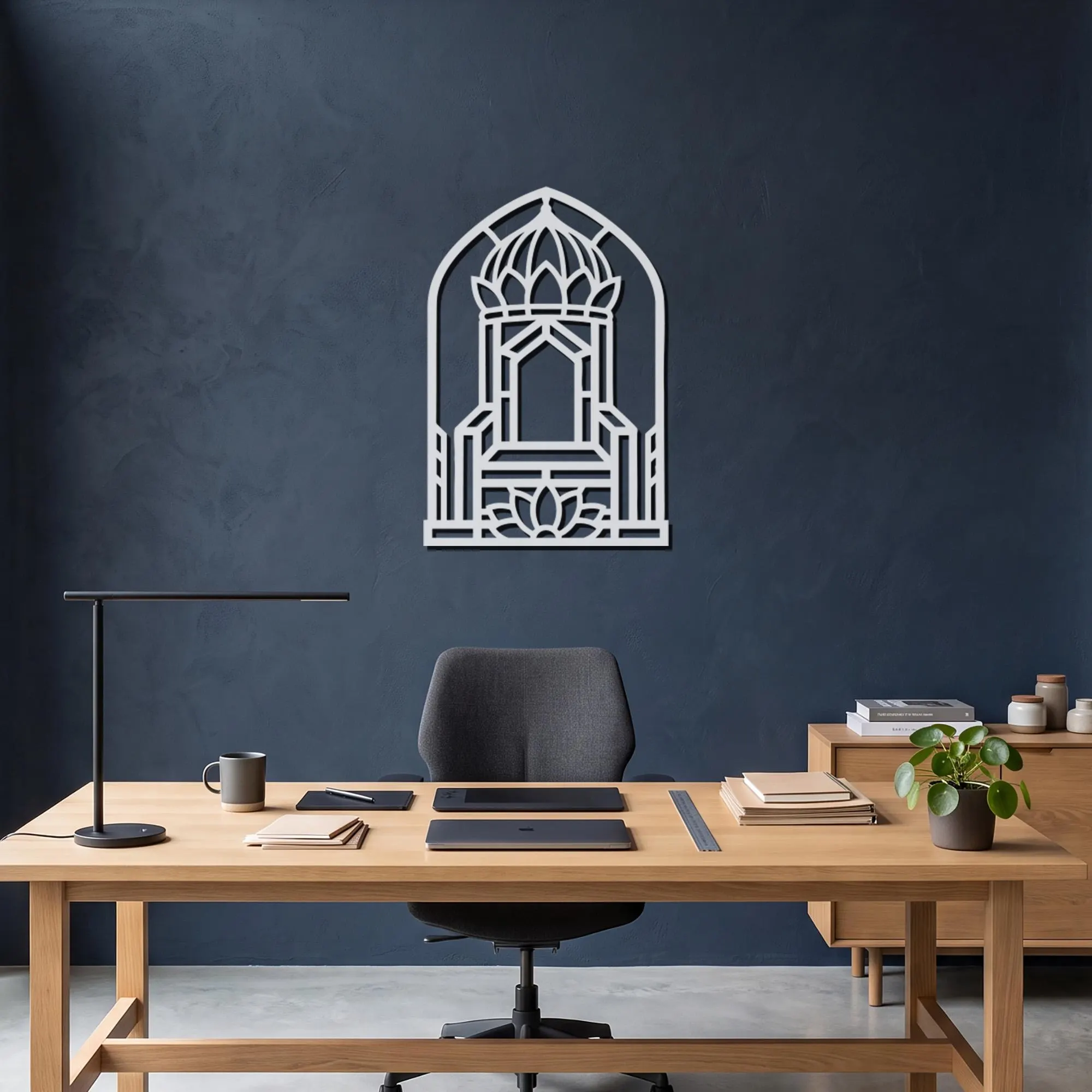 Islamic Arch Metal Wall Art, Mosque Architecture Decor, Geometric Wall Art, Ramadan Home Accent, Prayer Room Decor, Modern Office Art - image 4