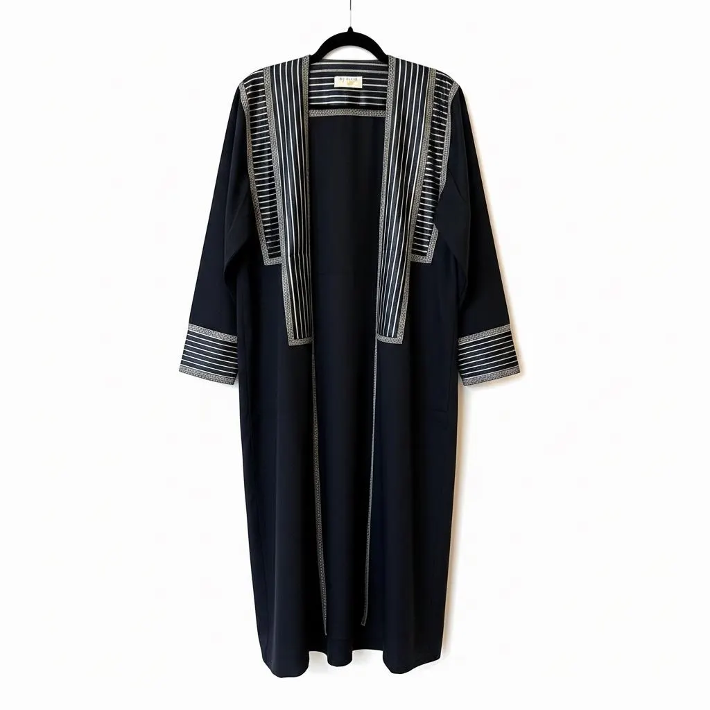 Dark blue Abaya with Saya – Handmade Modern Style - image 2