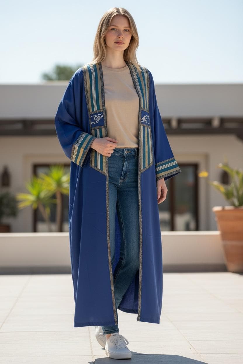 Vive blue Abaya Artizana style