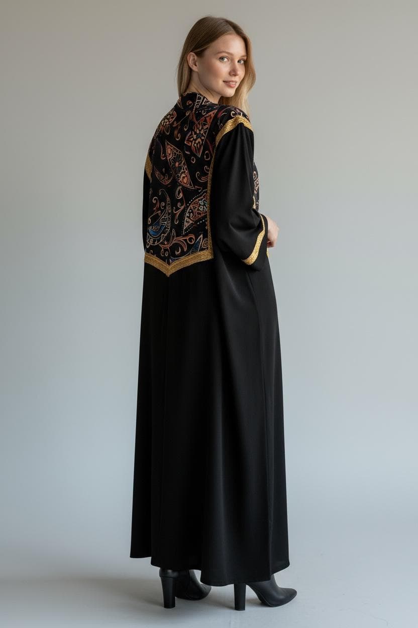 Luxury Black Open Abaya - image 3