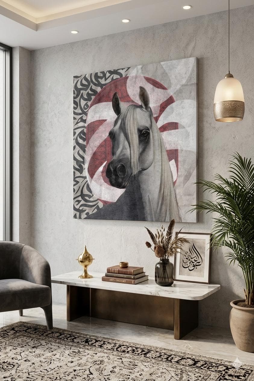 Arabian Horse Wall Art, Arabic Calligraphy Print, Modern Middle Eastern Decor (Digital Download) - image 4