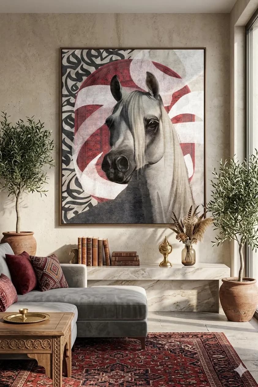 Arabian Horse Wall Art, Arabic Calligraphy Print, Modern Middle Eastern Decor (Digital Download) - image 5