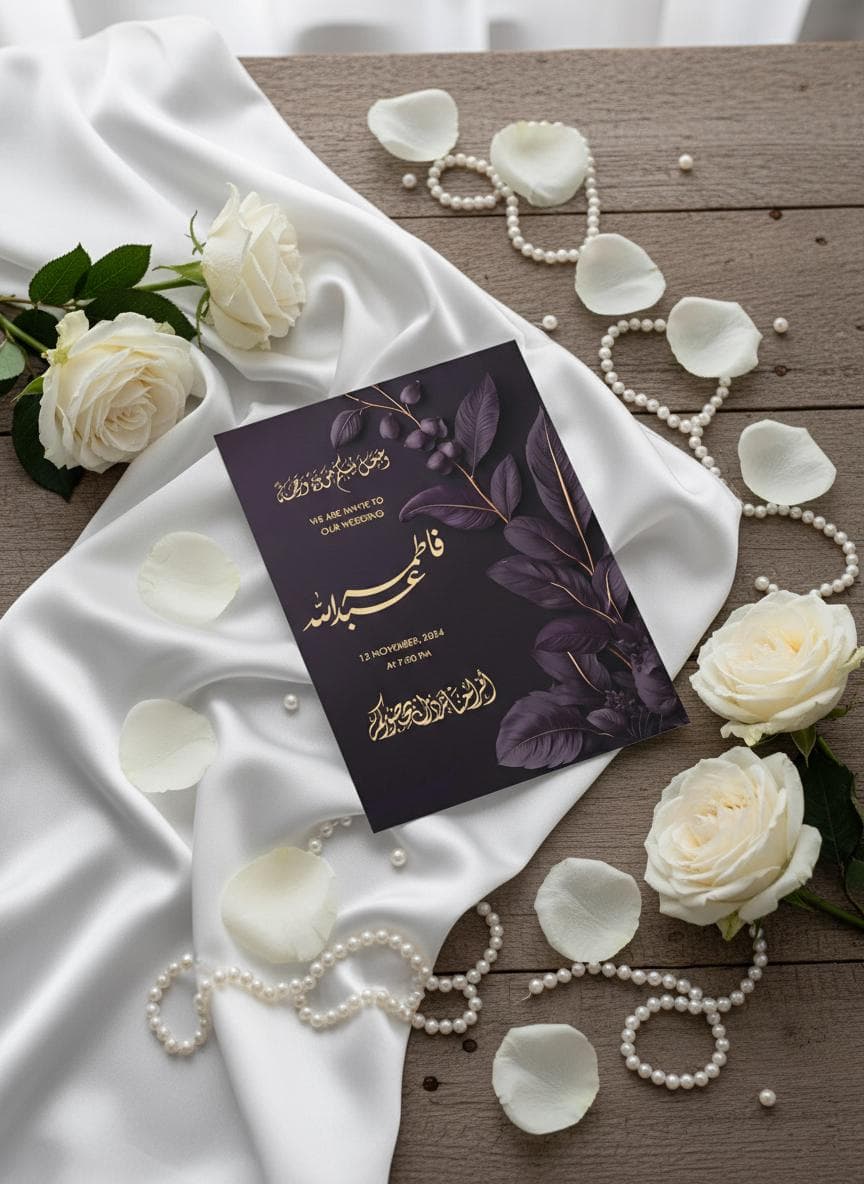 Arabic Calligraphy Wedding Invitation | Islamic Design SVG, PNG, AI (Digital Download) - image 3