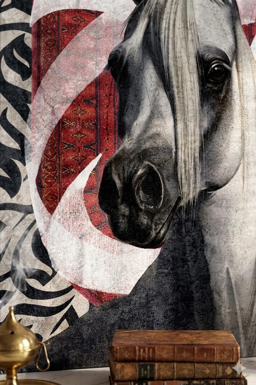 Arabian Horse Wall Art, Arabic Calligraphy Print, Modern Middle Eastern Decor (Digital Download) - image 3